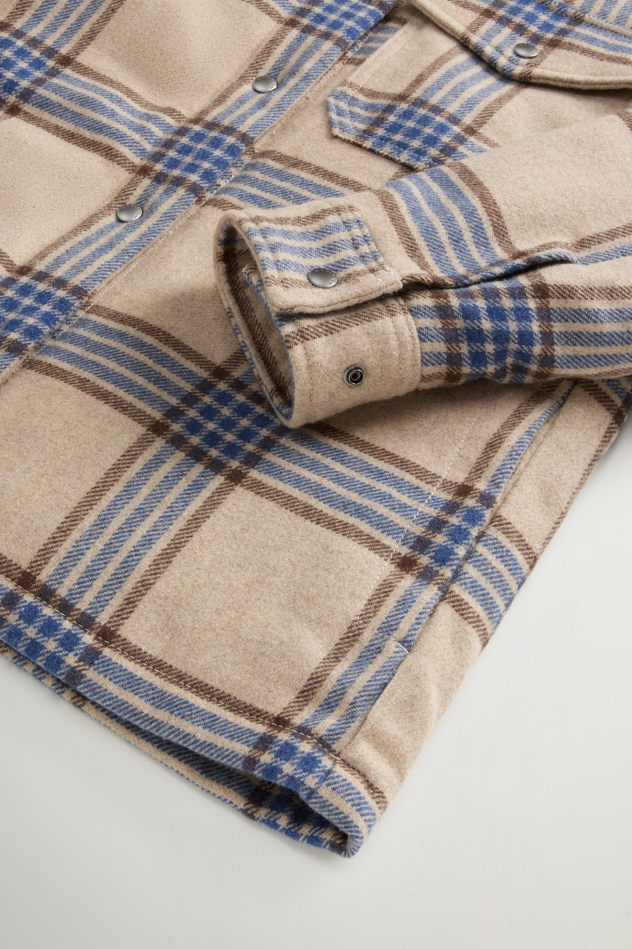 Alaskan Checked Overshirt in Padded Wool Blend Blue photo 7 | Woolrich