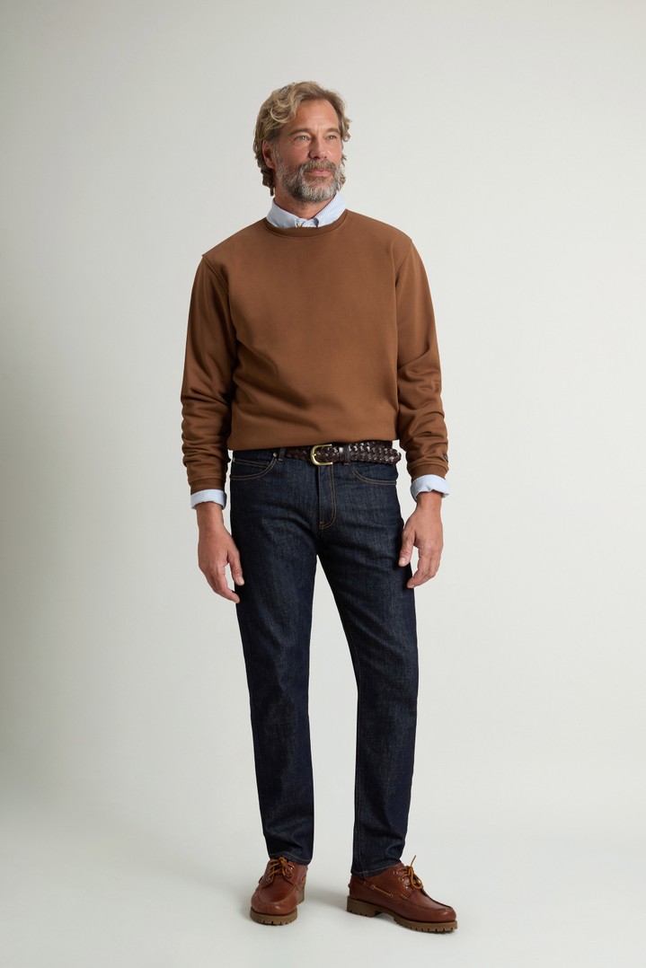 Crewneck Sweatshirt in Cotton Blend with Print Brown photo 2 | Woolrich