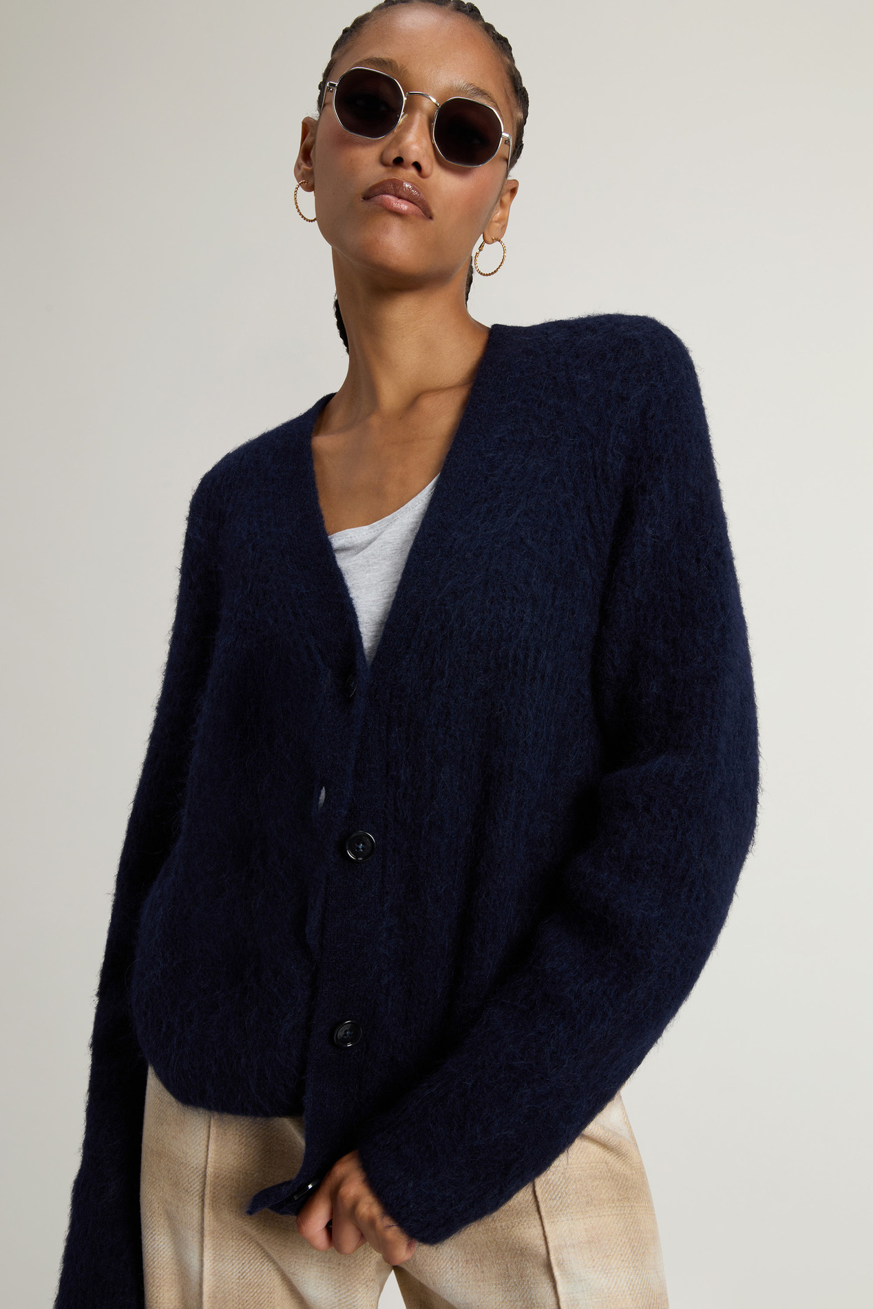Garment-Dyed Cardigan in Alpaca and Wool Blend Blue photo 4 | Woolrich