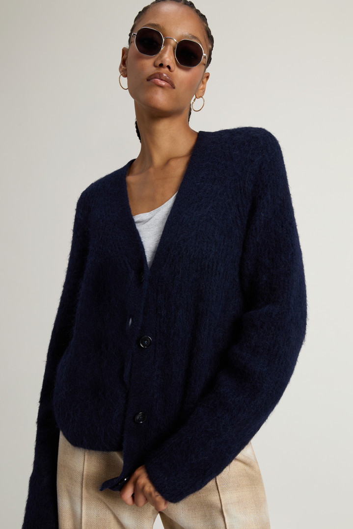 Garment-Dyed Cardigan in Alpaca and Wool Blend Blue photo 4 | Woolrich