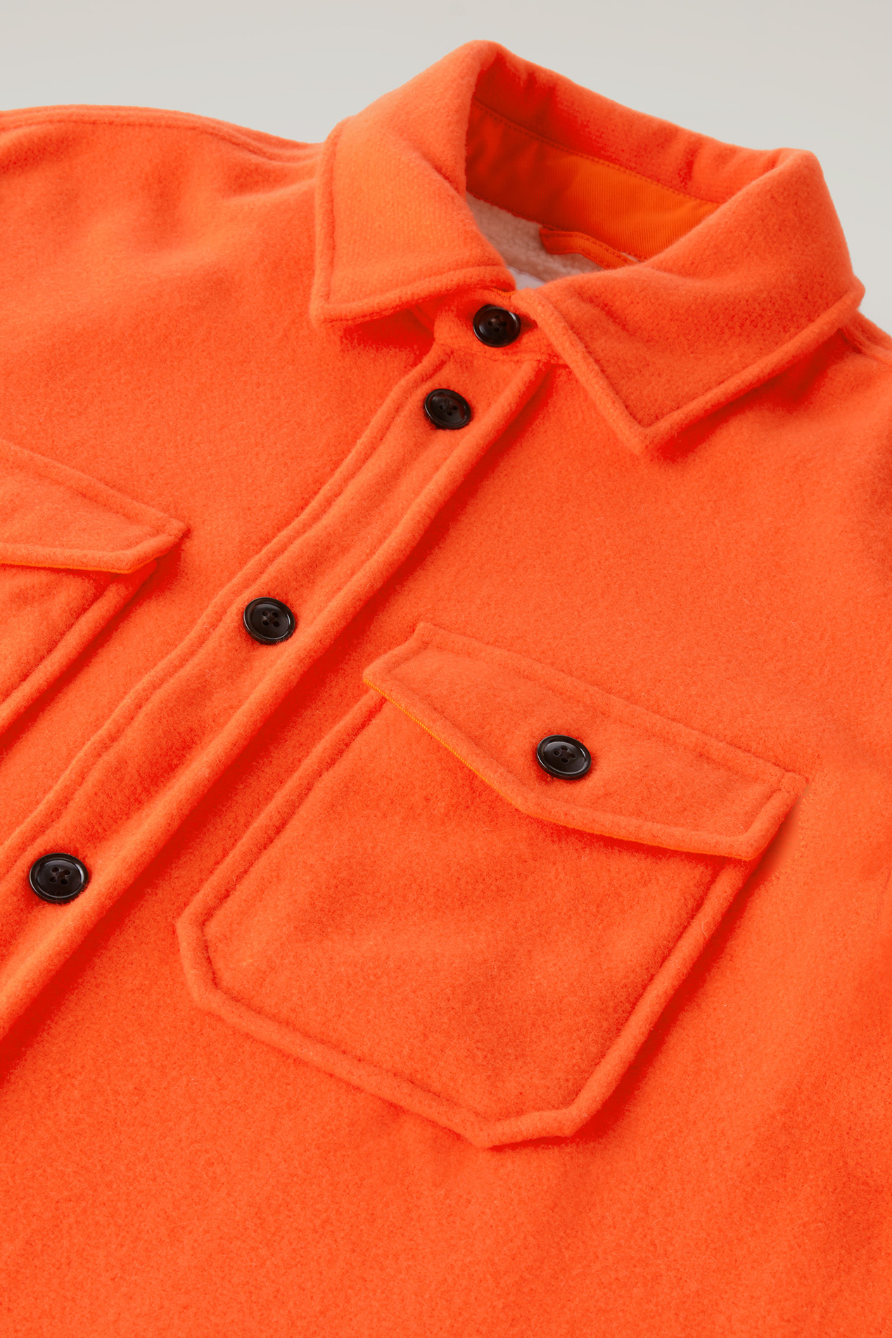 Virgin Wool Blend Overshirt with Sherpa Lining - Serving the People / Woolrich Red photo 5 | Woolrich