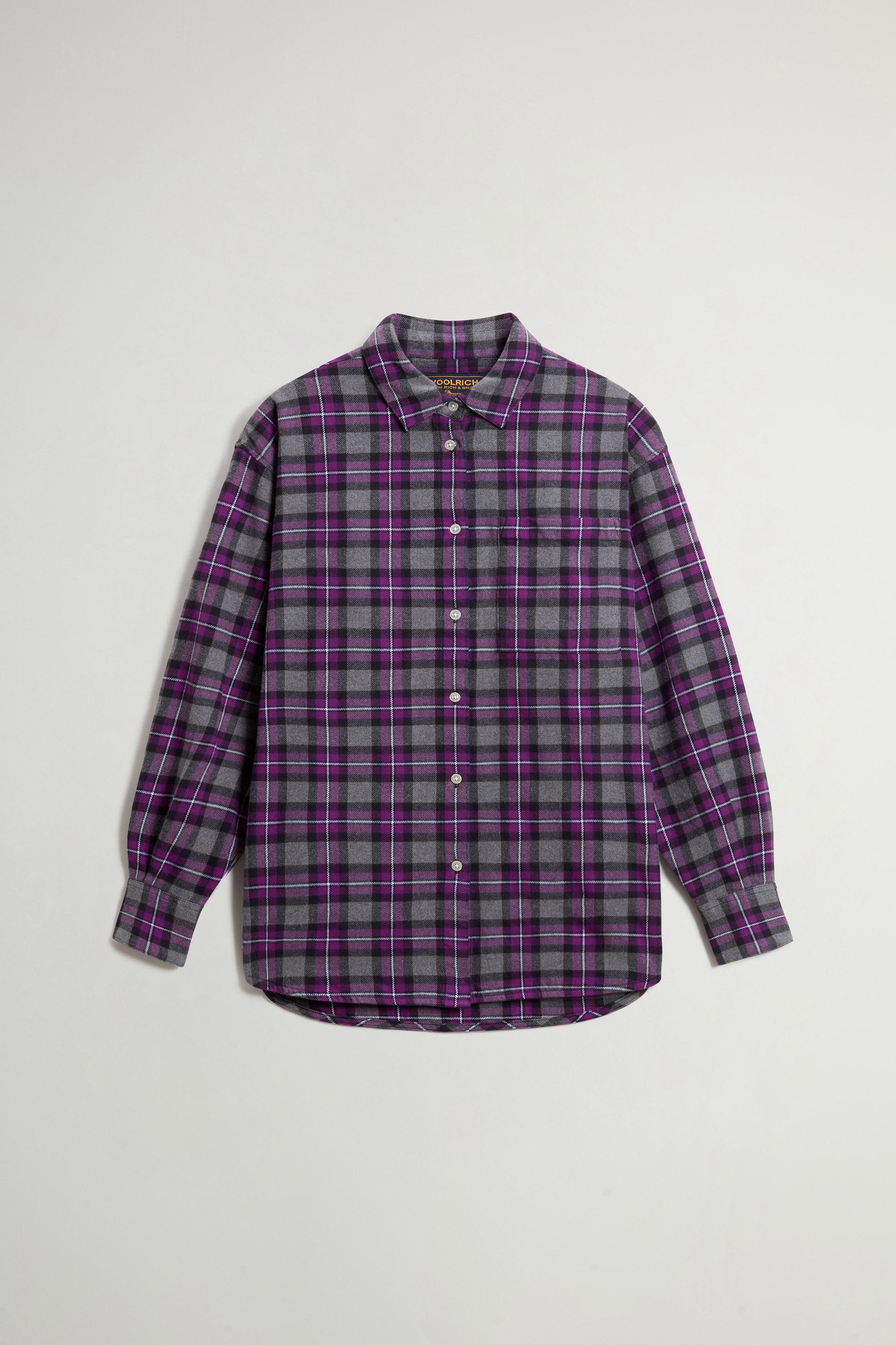 Pure Cotton Flannel Checked Shirt Purple photo 5 | Woolrich