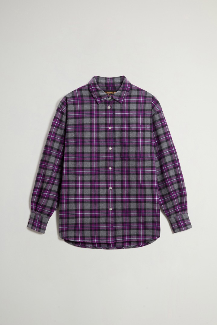 Pure Cotton Flannel Checked Shirt Purple photo 5 | Woolrich