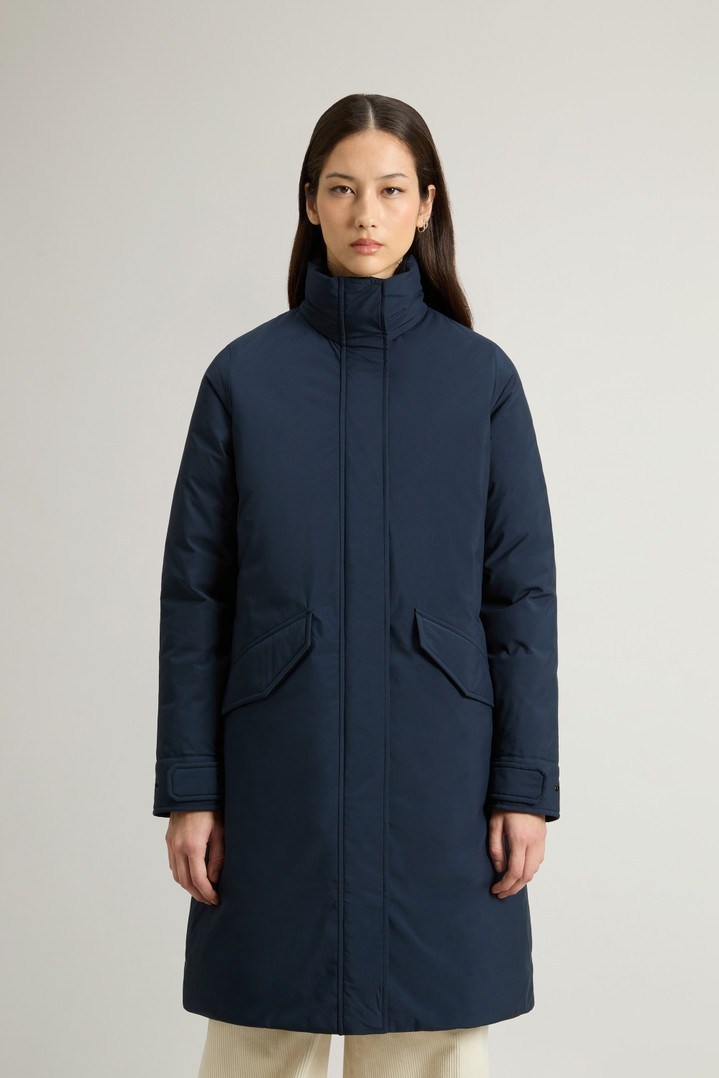 Long Cloud Jacket with Foldaway Hood Blue photo 1 | Woolrich