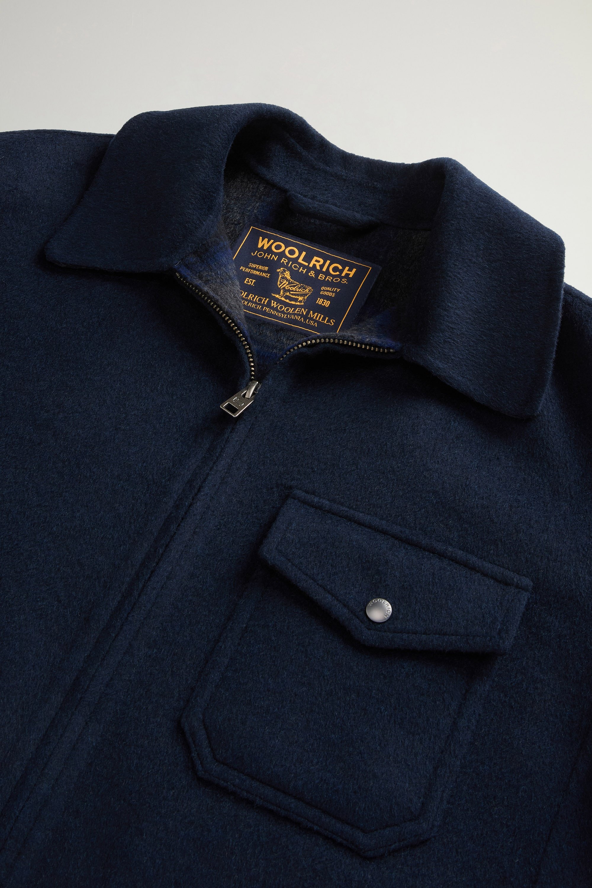 Jacket in Double-Face Wool Blend Blue photo 6 | Woolrich