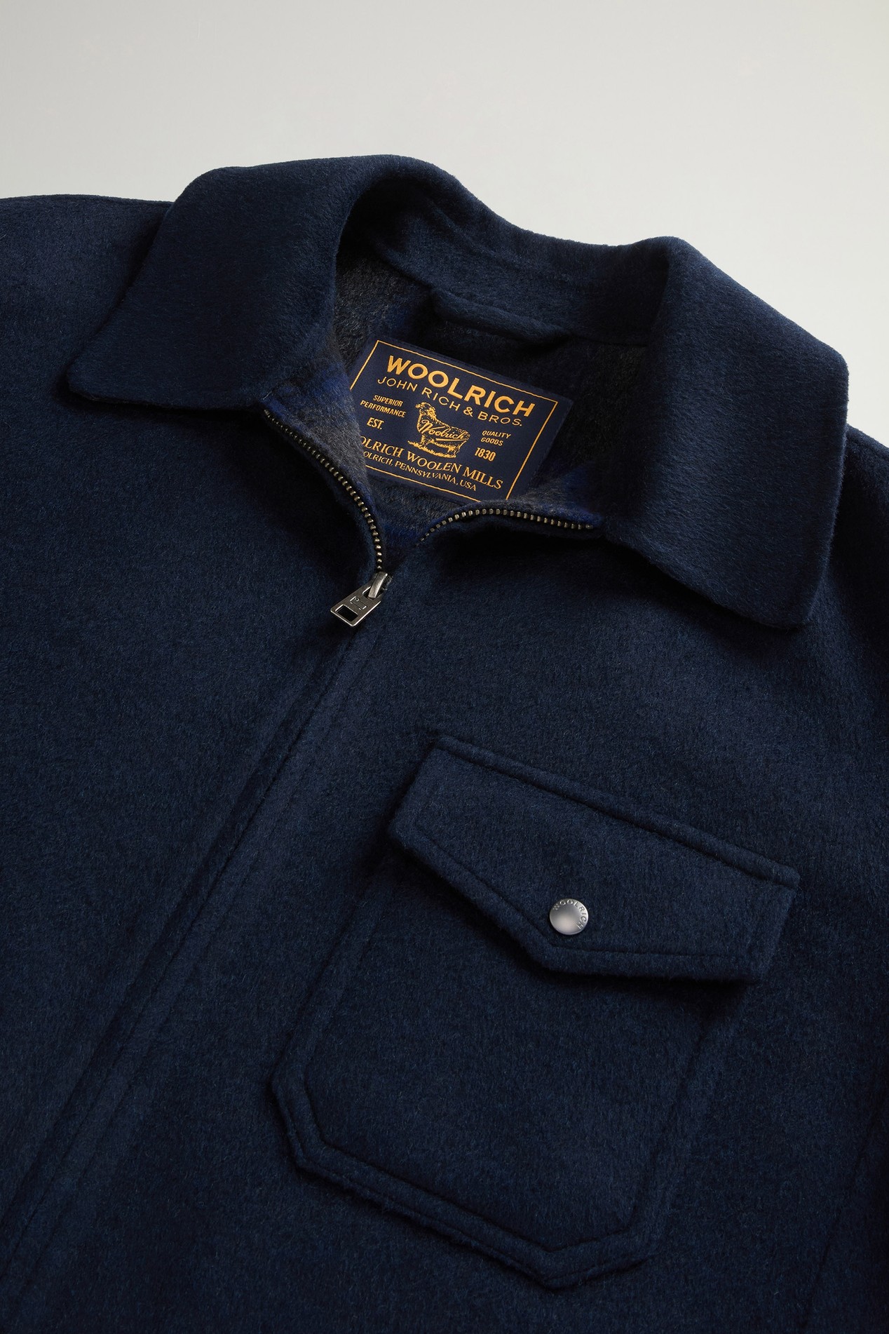 Jacket in Double-Face Wool Blend Blue photo 6 | Woolrich