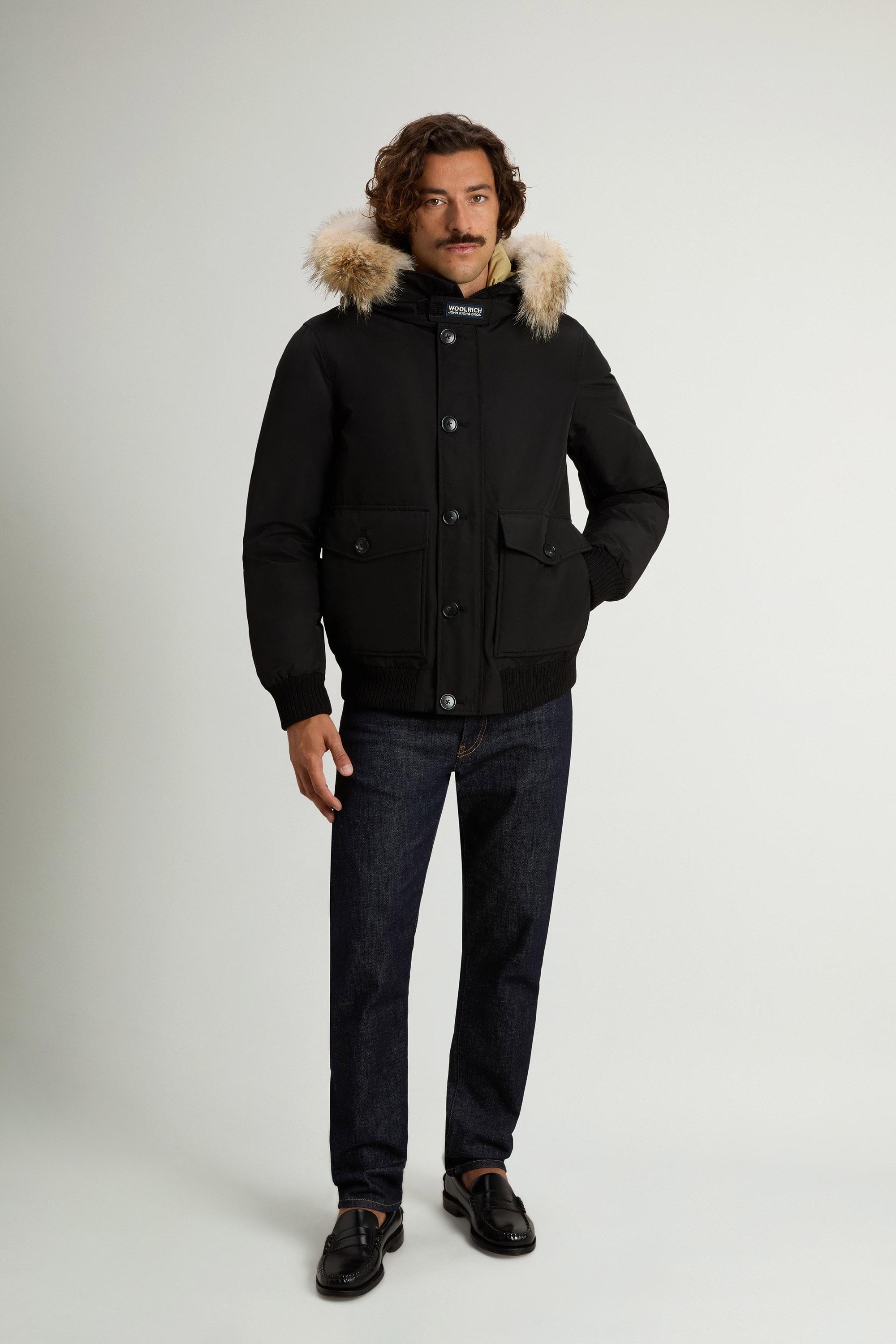 Padded Polar bomber jacket in Ramar Cloth with hood Black photo 1 | Woolrich