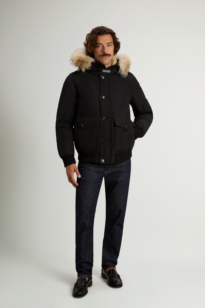 Padded Polar bomber jacket in Ramar Cloth with hood Black photo 2 | Woolrich