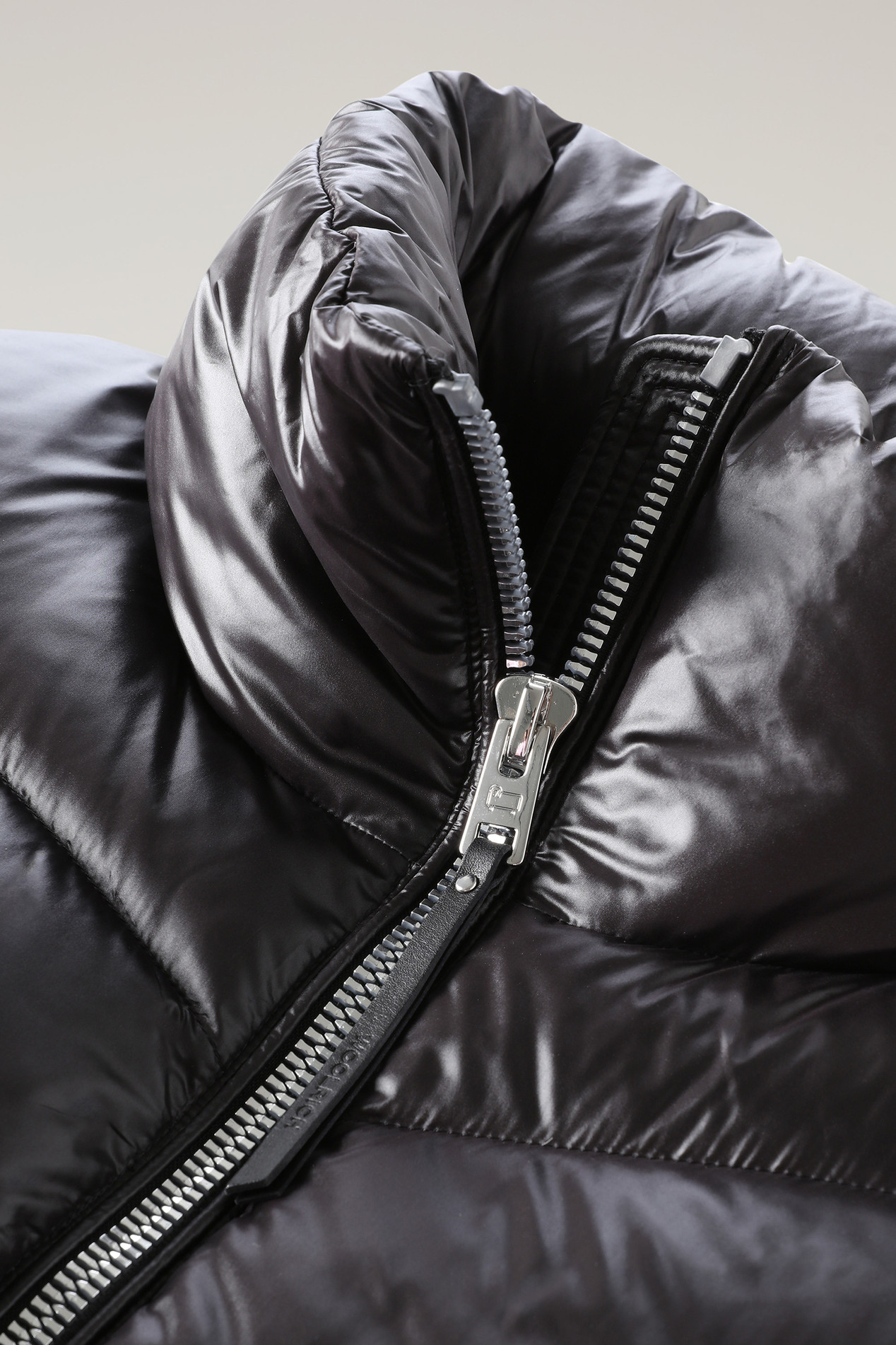 Aliquippa Down Jacket in Glossy Nylon with a Drawstring Waist Black photo 3 | Woolrich