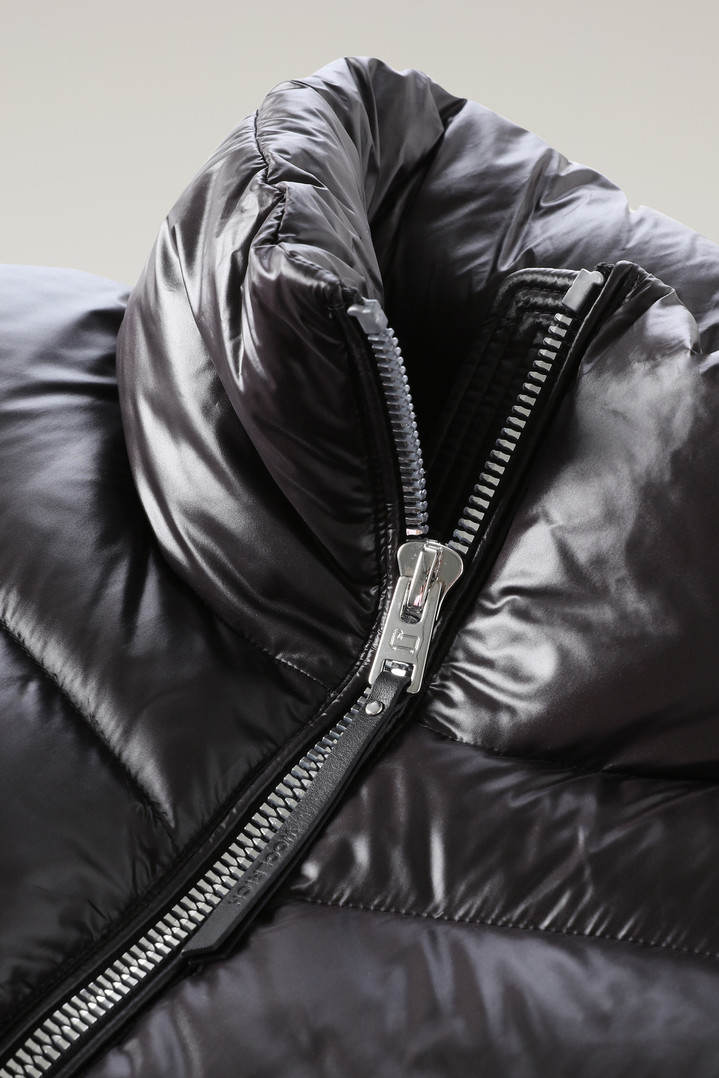 Aliquippa Down Jacket in Glossy Nylon with a Drawstring Waist Black photo 3 | Woolrich