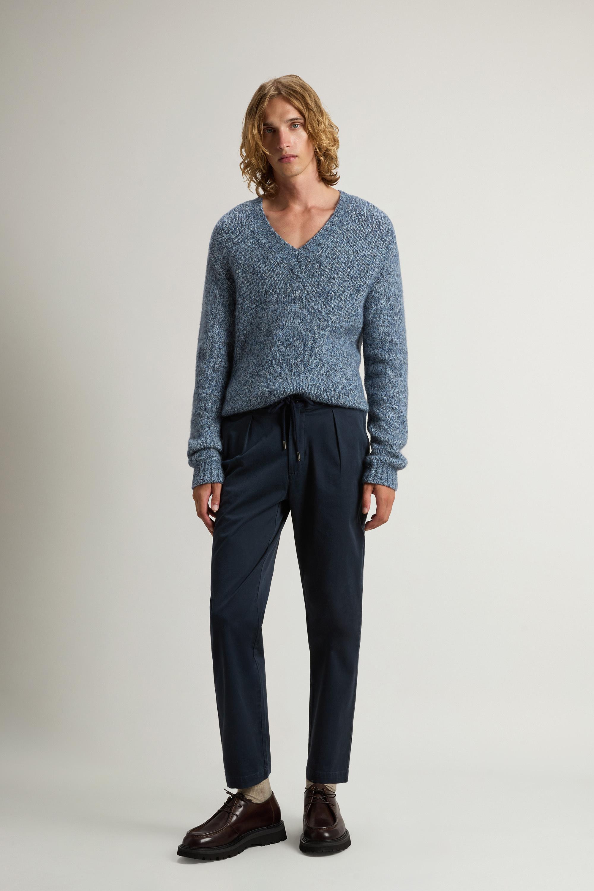 Pantalon Milton en sergé de coton extensible Bleu photo 1 | Woolrich