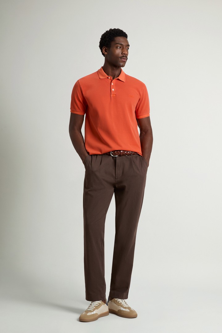 Mackinack Polo teint en pièce en sergé de coton stretch Orange photo 2 | Woolrich