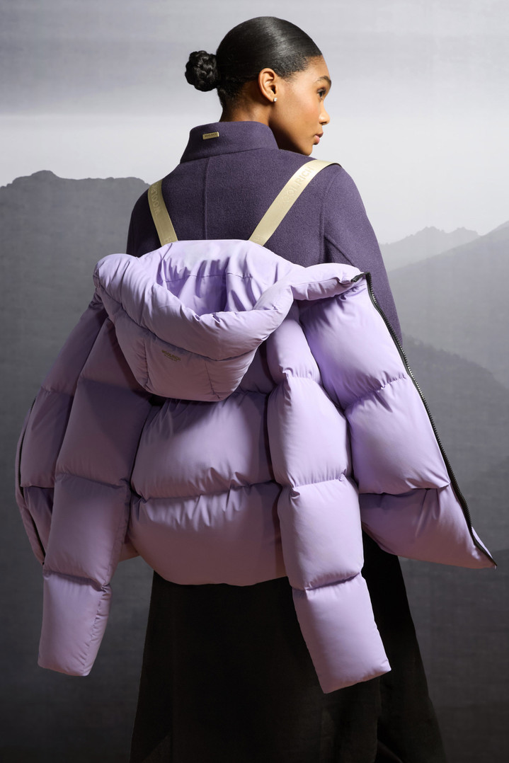 Cloud Down Jacket in Stretch Nylon with Matte Finish Purple photo 10 | Woolrich