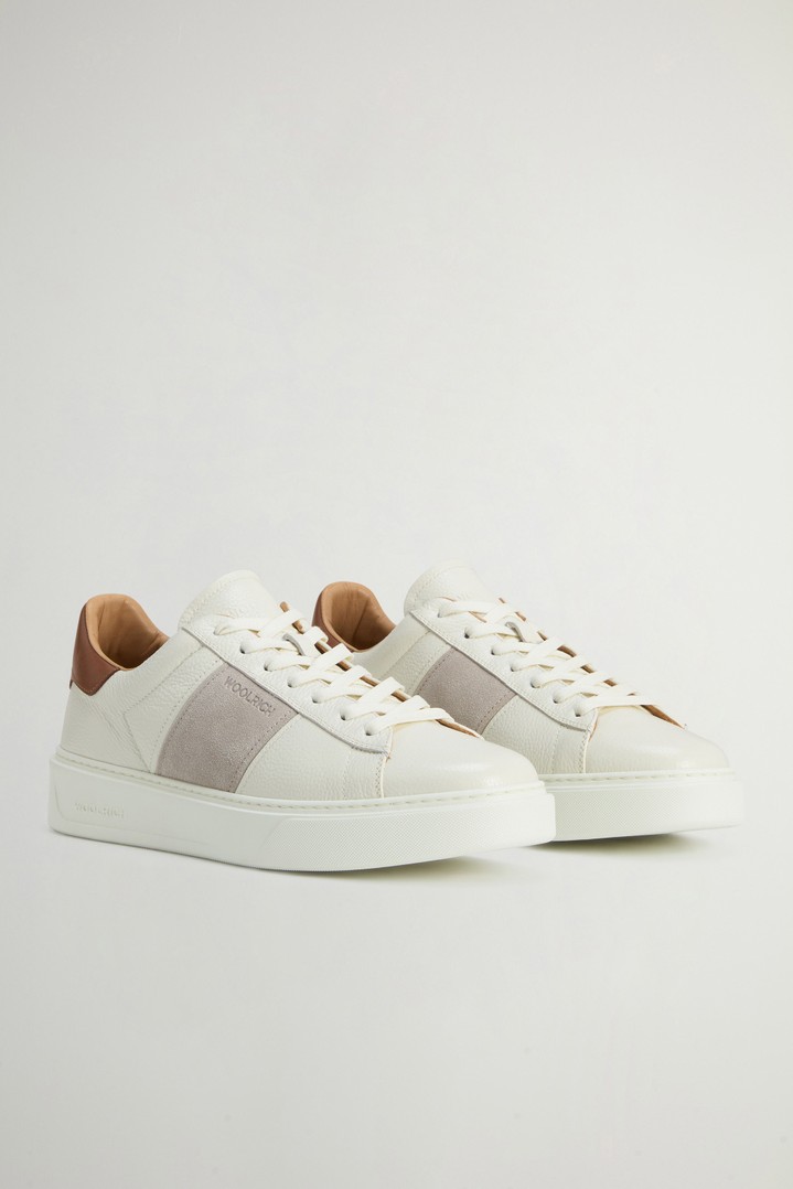 Classic Court Sneakers in Leather and Suede White photo 2 | Woolrich