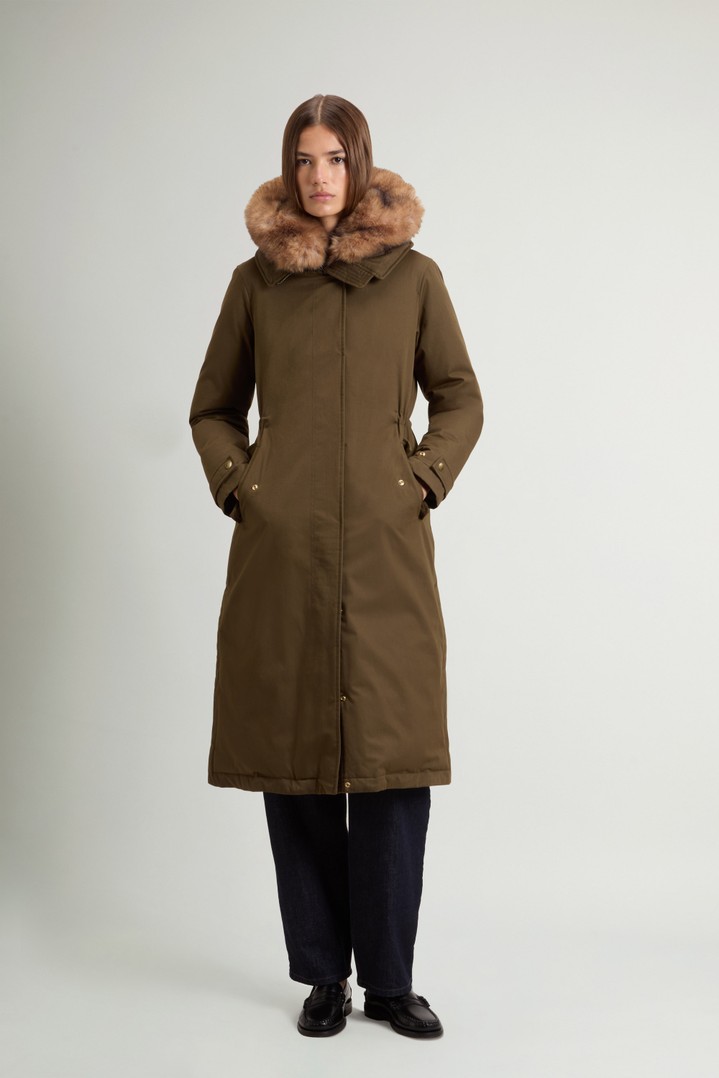 BEST COTTON FAUX FUR PARKA Vert photo 1 | Woolrich