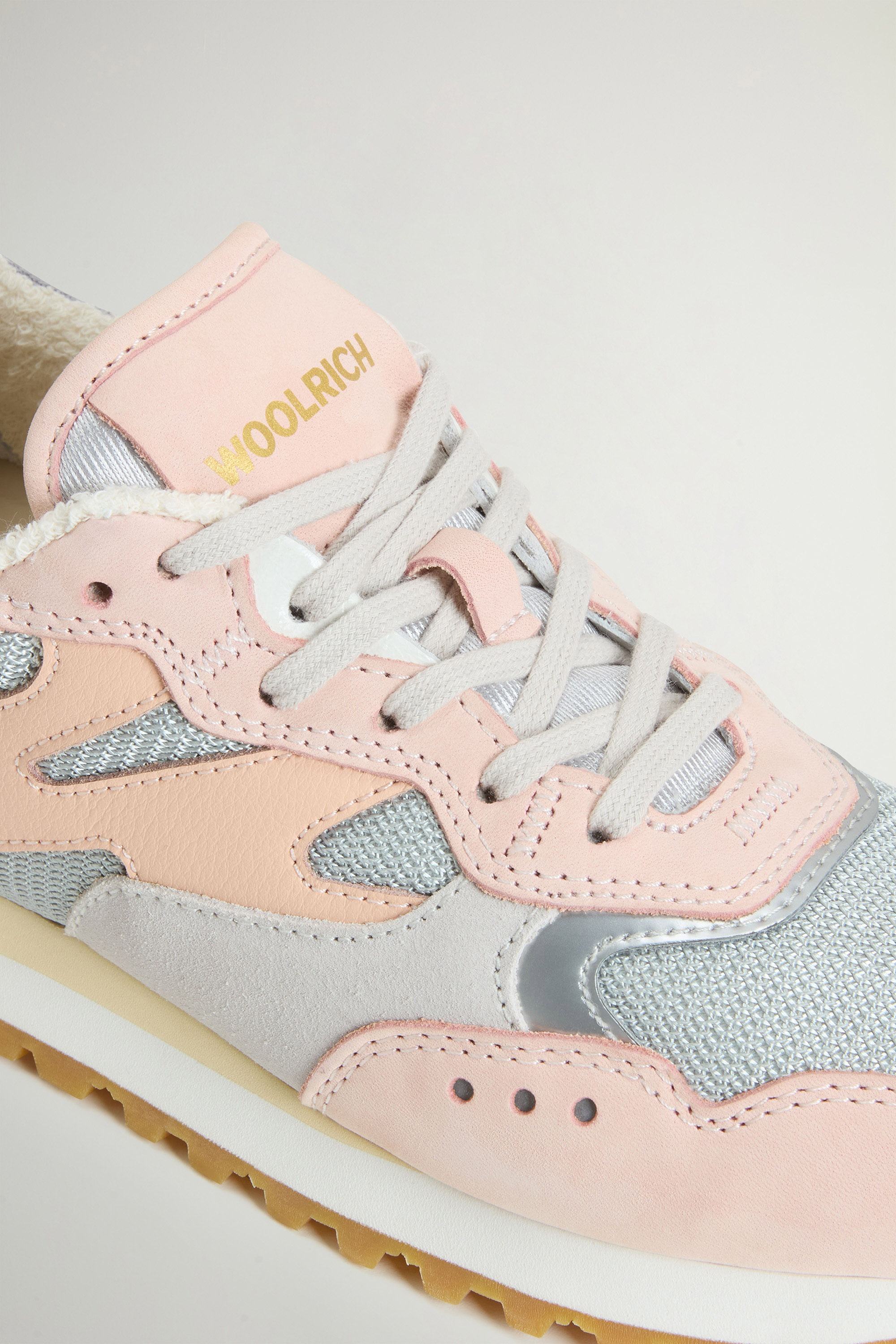 Gravel Sneakers in Nylon with Leather and Suede Inserts Pink photo 5 | Woolrich
