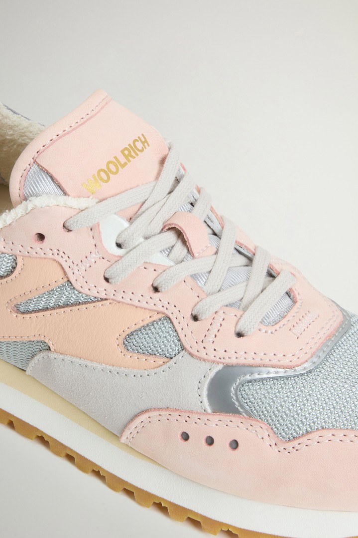 Gravel Sneakers in Nylon with Leather and Suede Inserts Pink photo 5 | Woolrich