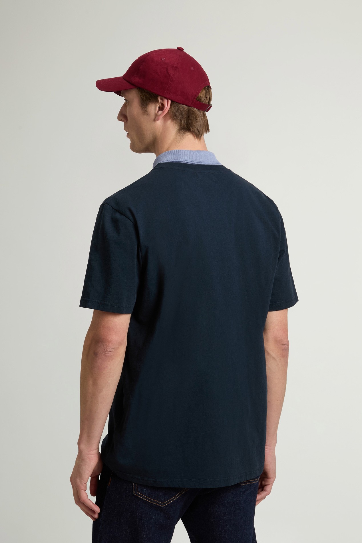 SLUB LOGO T-SHIRT Bleu photo 3 | Woolrich