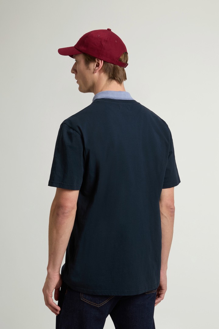 SLUB LOGO T-SHIRT Bleu photo 3 | Woolrich