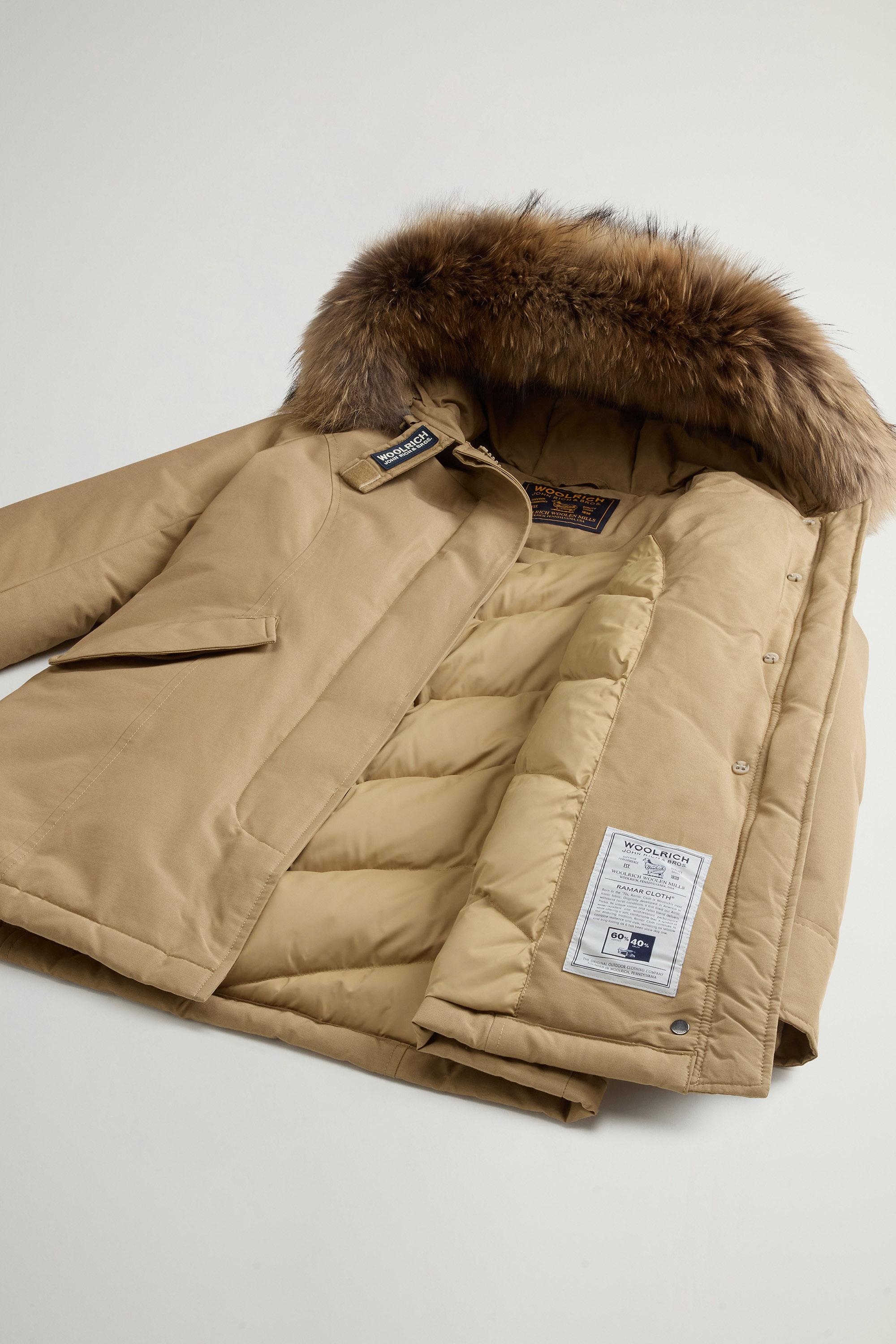 Arctic Parka in Ramar Cloth with Detachable Fur Trim Beige photo 8 | Woolrich