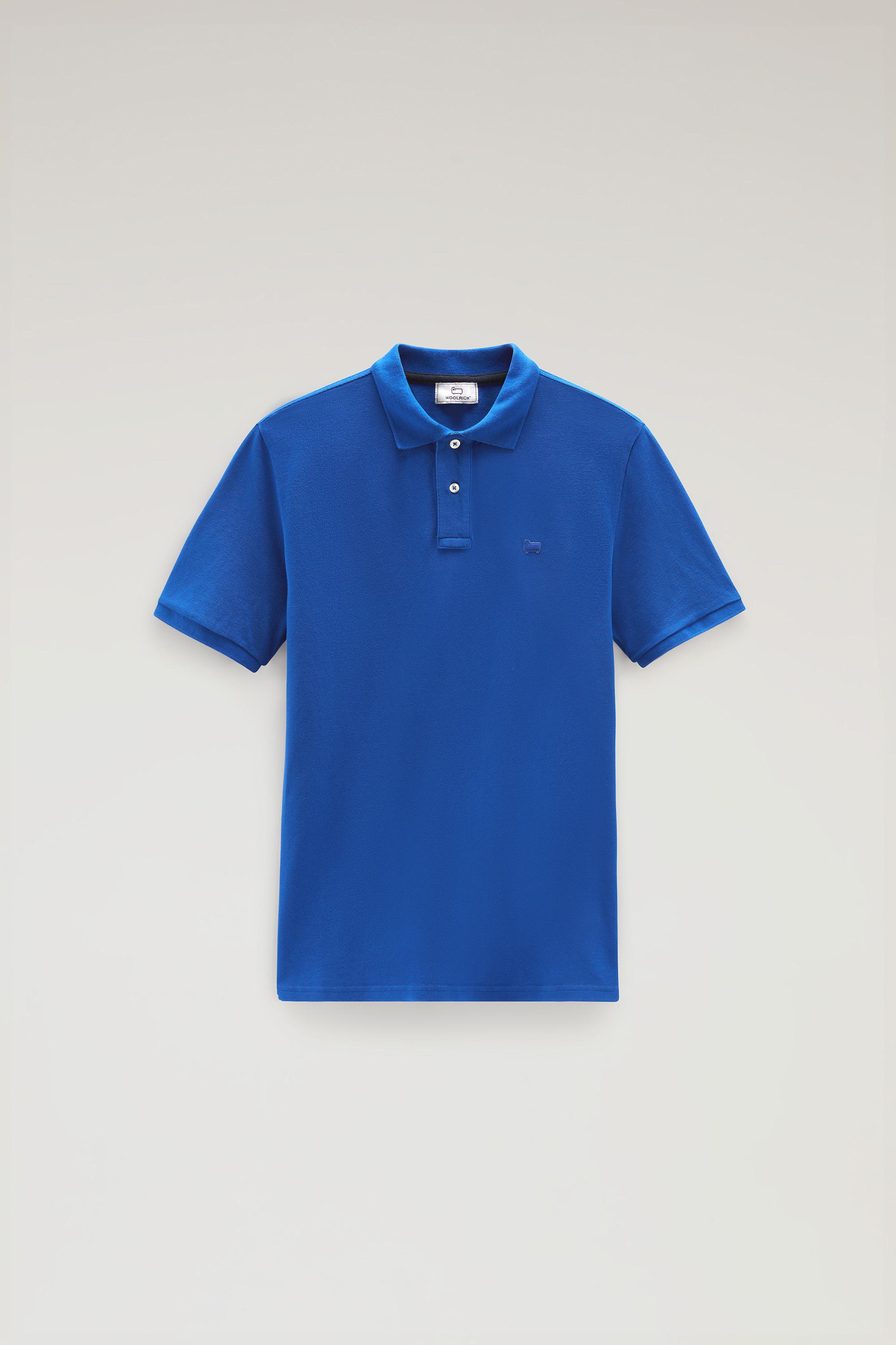 Polo Shirt in Pure Cotton Piquet Blue photo 1 | Woolrich