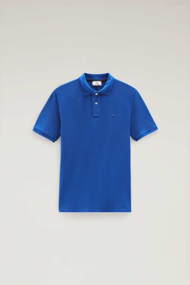 Polo Shirt in Pure Cotton Piquet Blue photo 1 | Woolrich