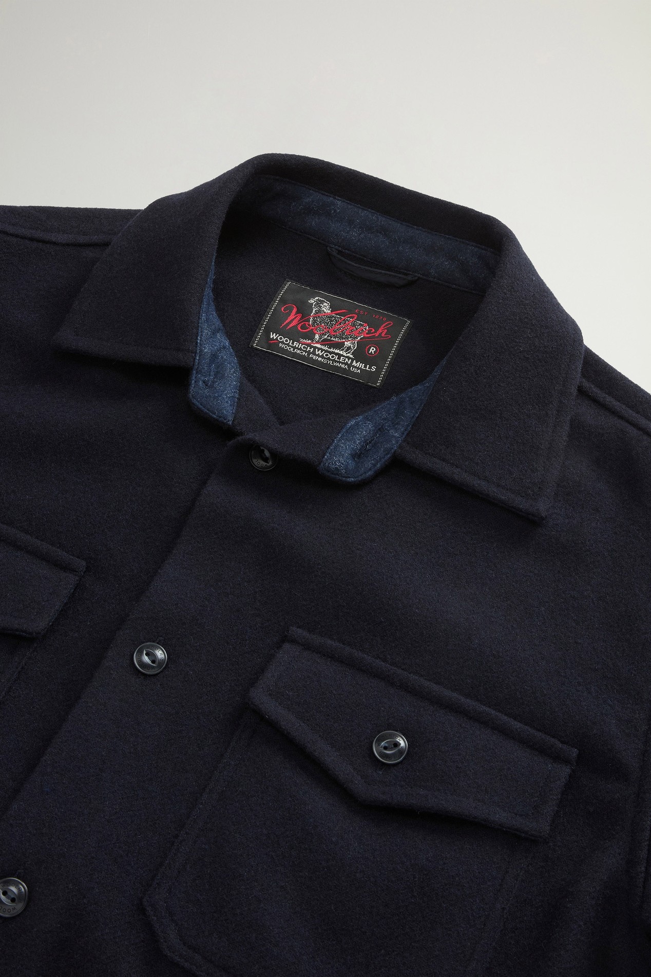 Ranger Overshirt in Recycled Italian Wool Blend Blue photo 2 | Woolrich