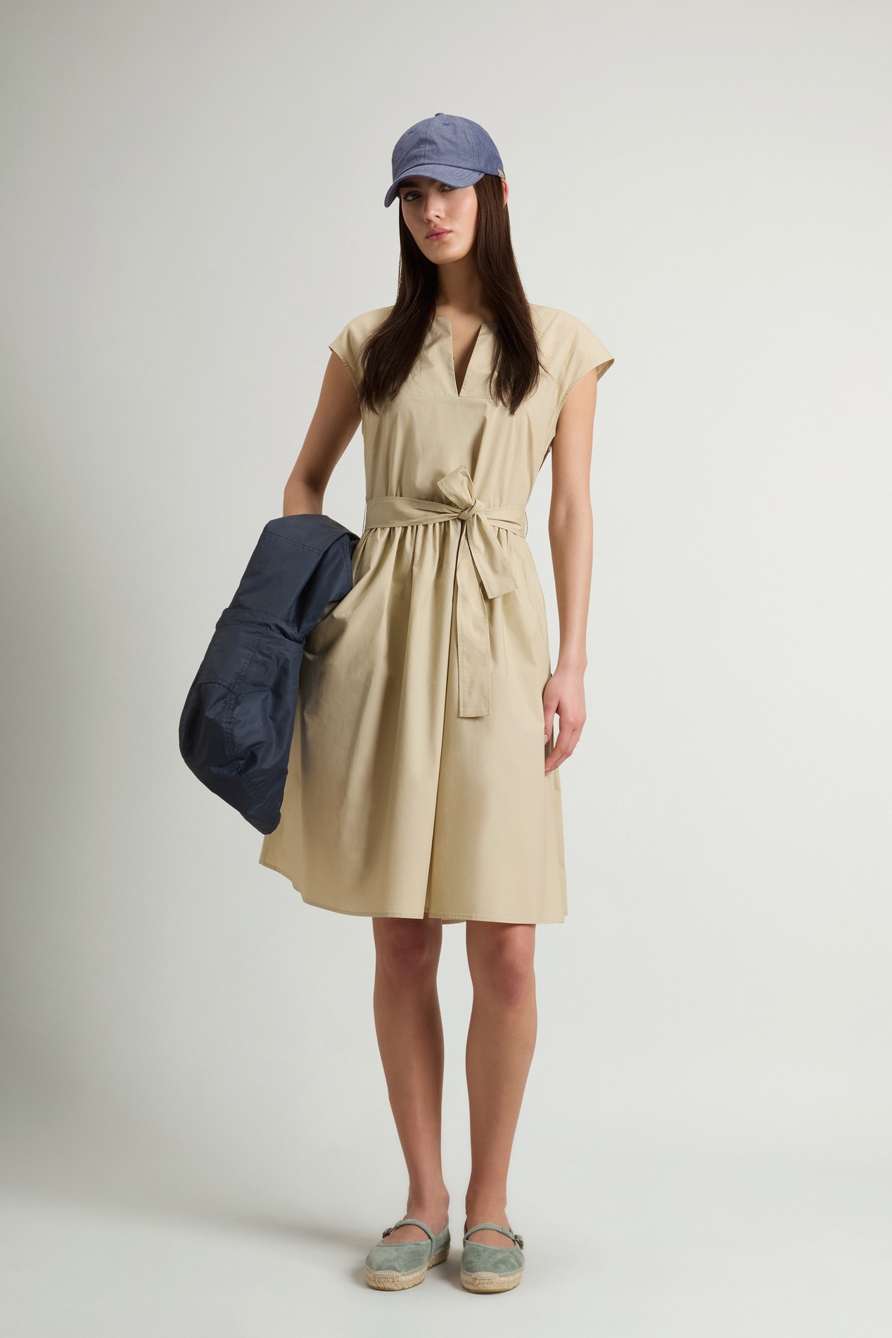 POPLIN SHORT DRESS Beige photo 2 | Woolrich