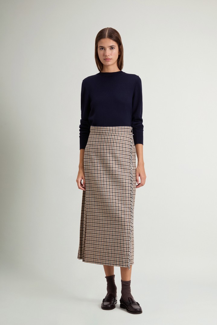 Checked Skirt in Wool Blend Beige photo 2 | Woolrich
