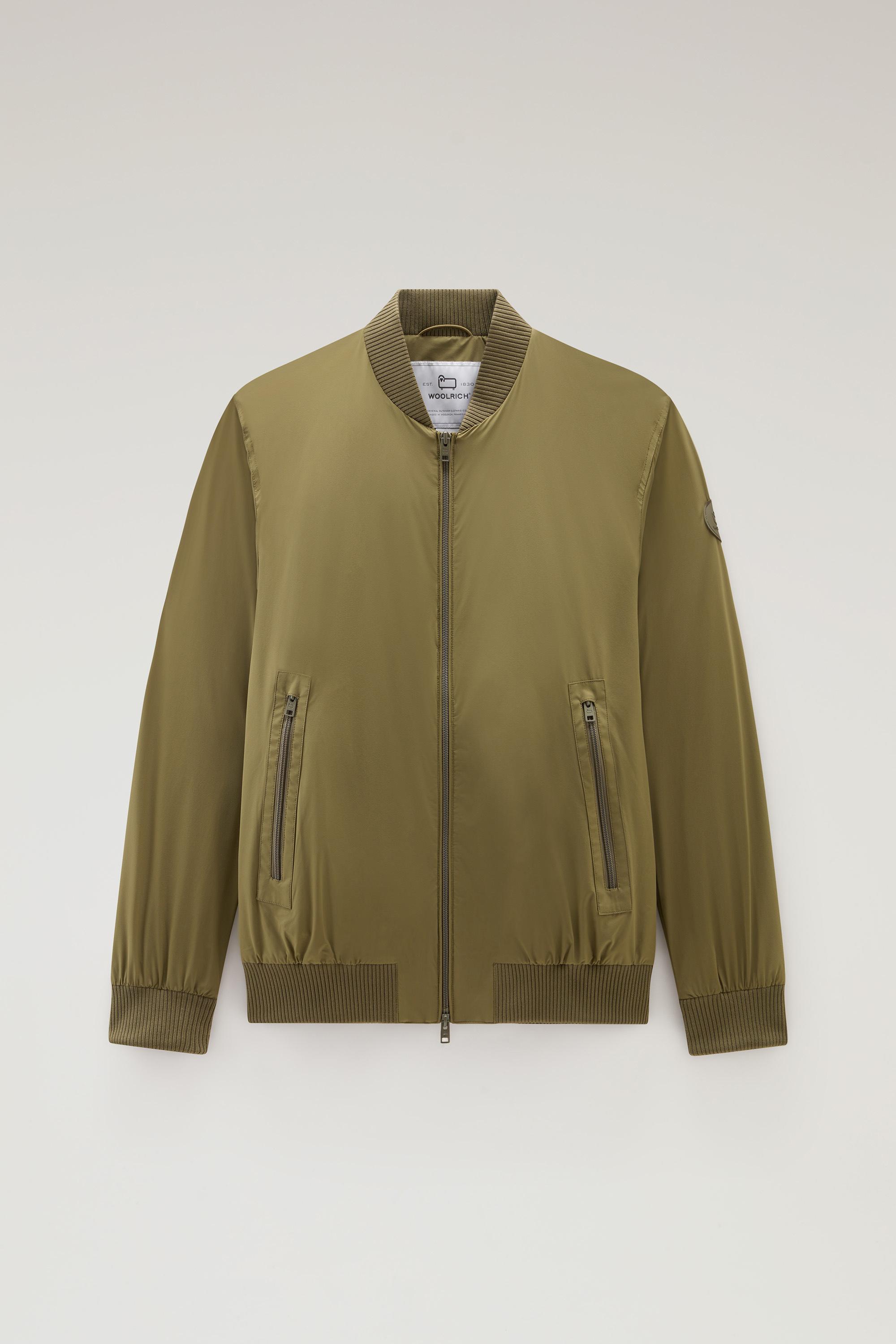 Stretch Matt Finish Nylon Bomber Jacket Green photo 1 | Woolrich