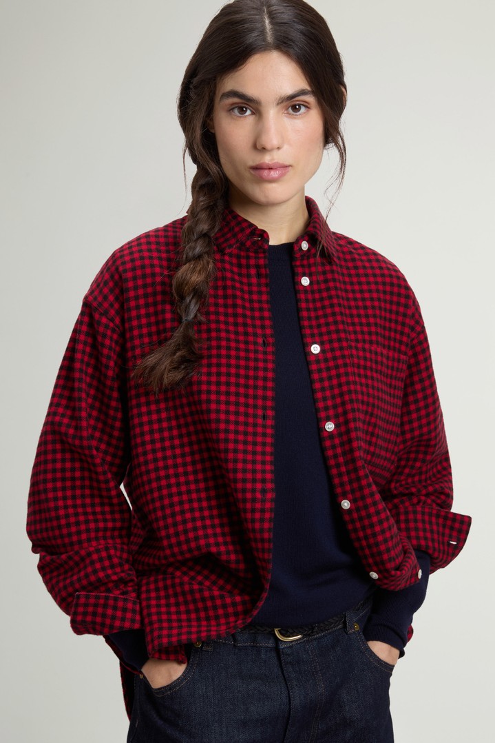 Pure Cotton Flannel Checked Shirt Red photo 4 | Woolrich