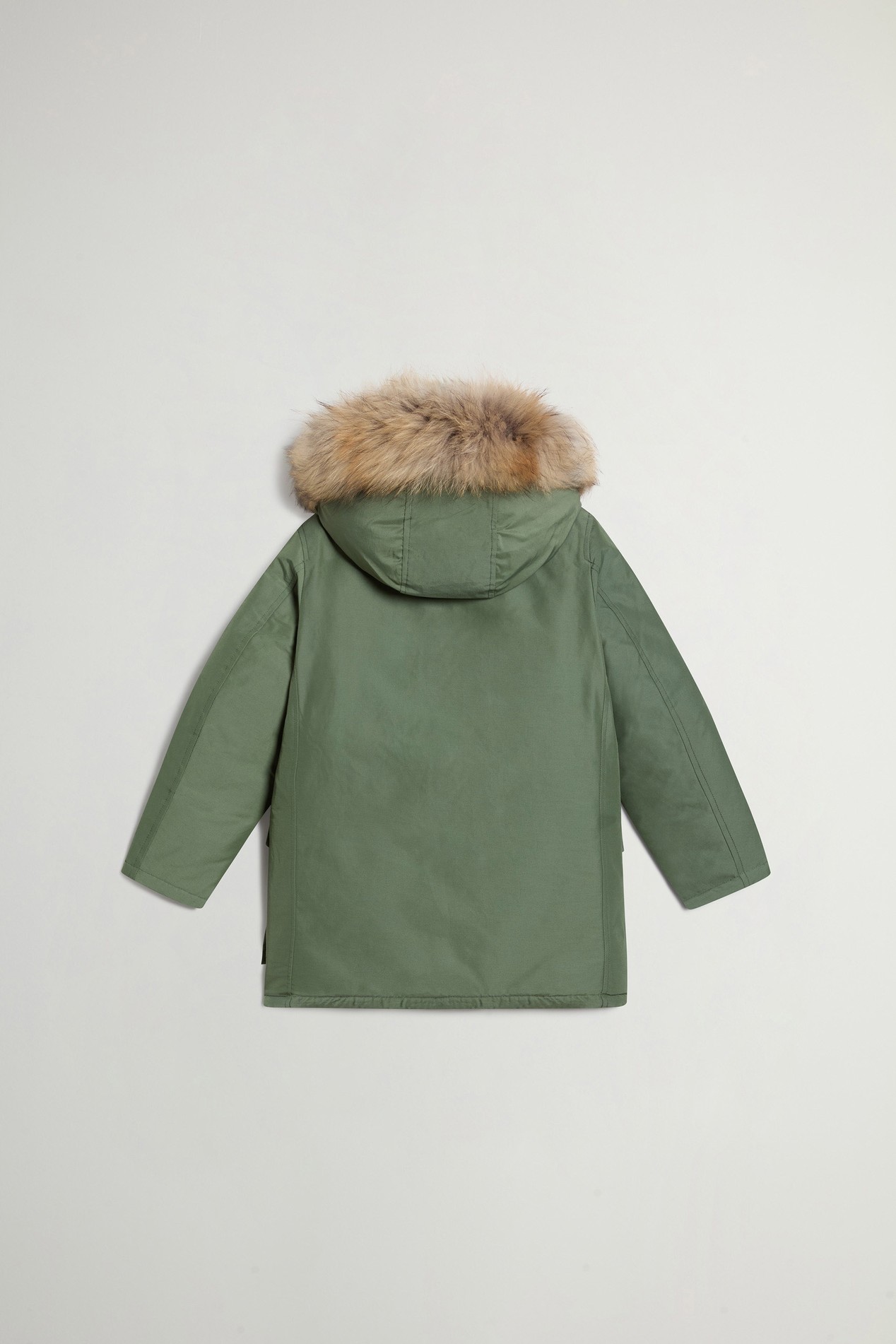 Boy's Arctic Parka in Ramar Cloth with Detachable Fur Green photo 2 | Woolrich