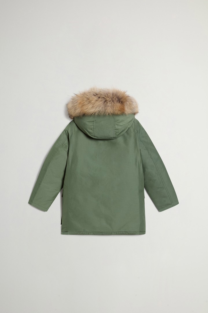 Boy's Arctic Parka in Ramar Cloth with Detachable Fur Green photo 2 | Woolrich