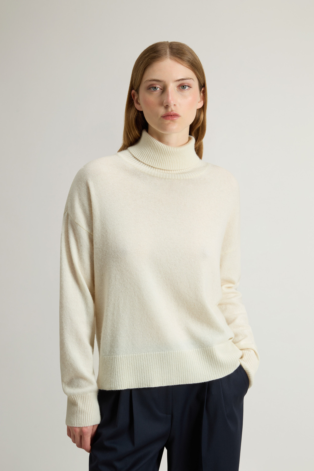 Turtleneck Sweater in Virgin Wool and Cashmere Blend White photo 1 | Woolrich