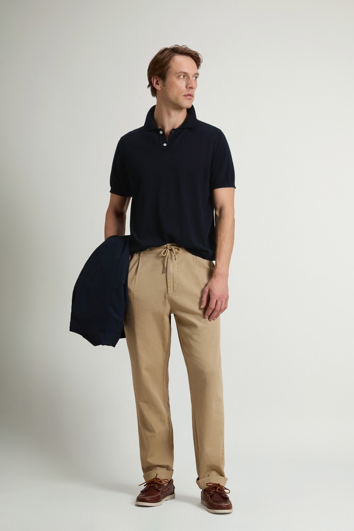 KNITTED POLO Blue photo 2 | Woolrich