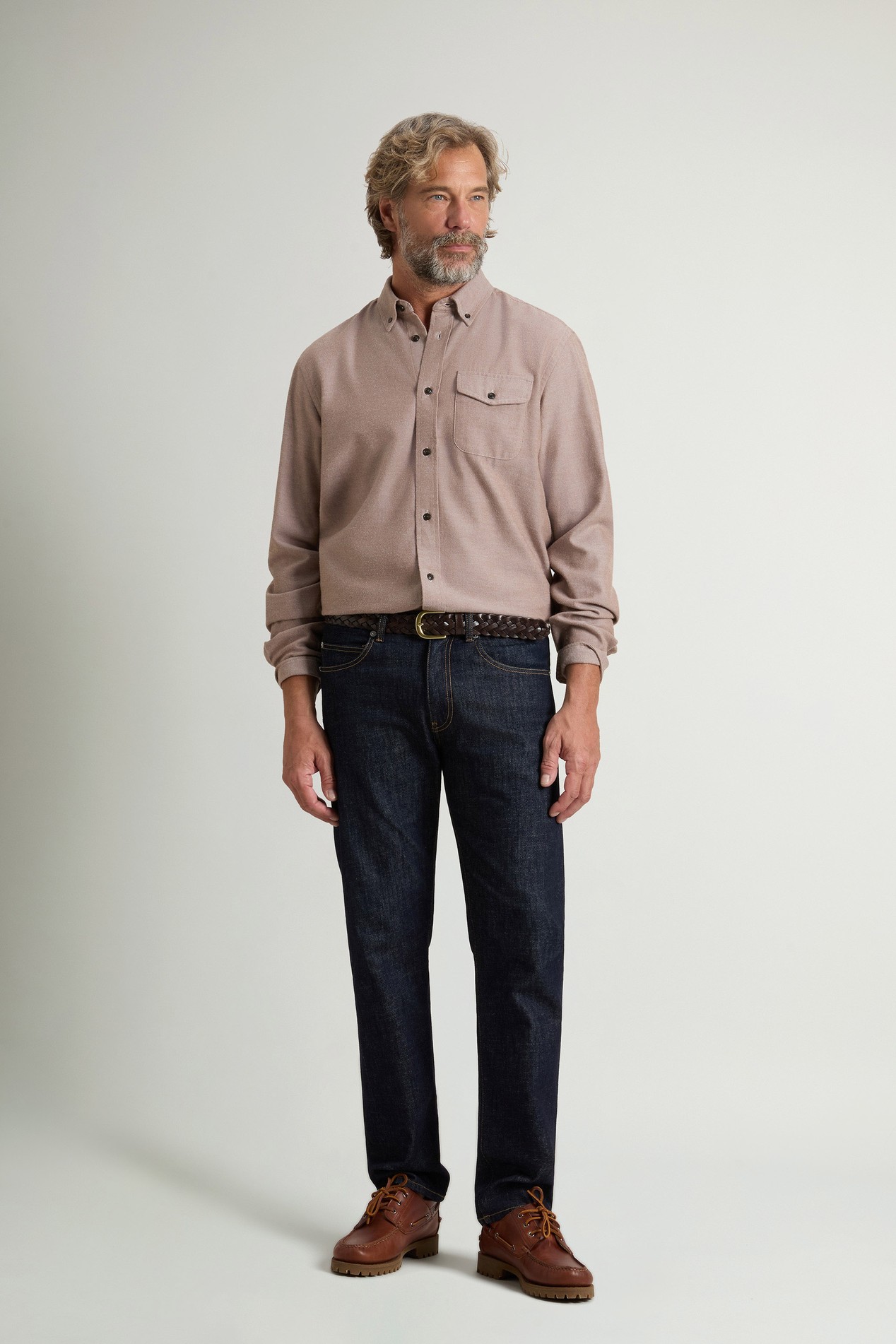 Shirt in Cotton-Blend Twill Brown photo 2 | Woolrich