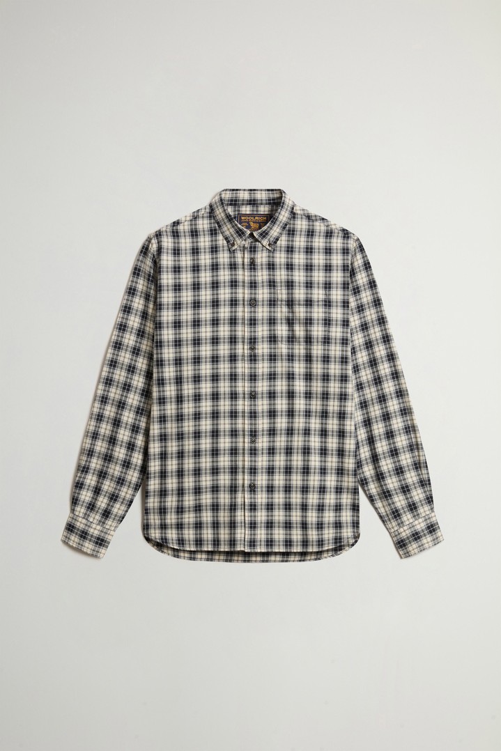 Button-Down Checked Shirt in Pure Cotton Flannel White photo 5 | Woolrich