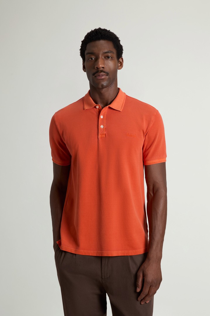Mackinack Polo teint en pièce en sergé de coton stretch Orange photo 1 | Woolrich