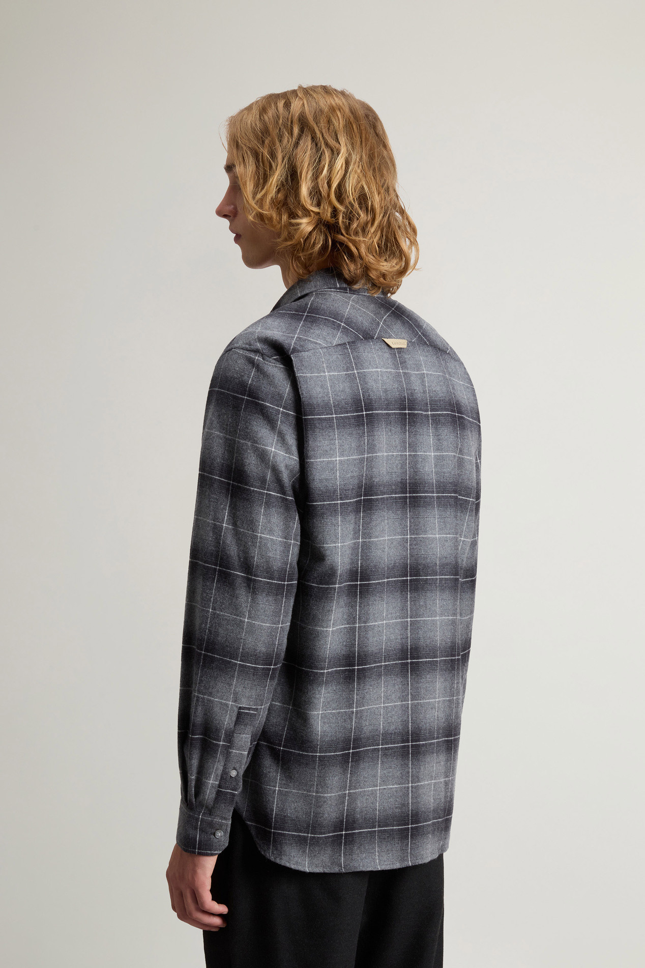 Pure Cotton Flannel Checked Shirt Gray photo 3 | Woolrich