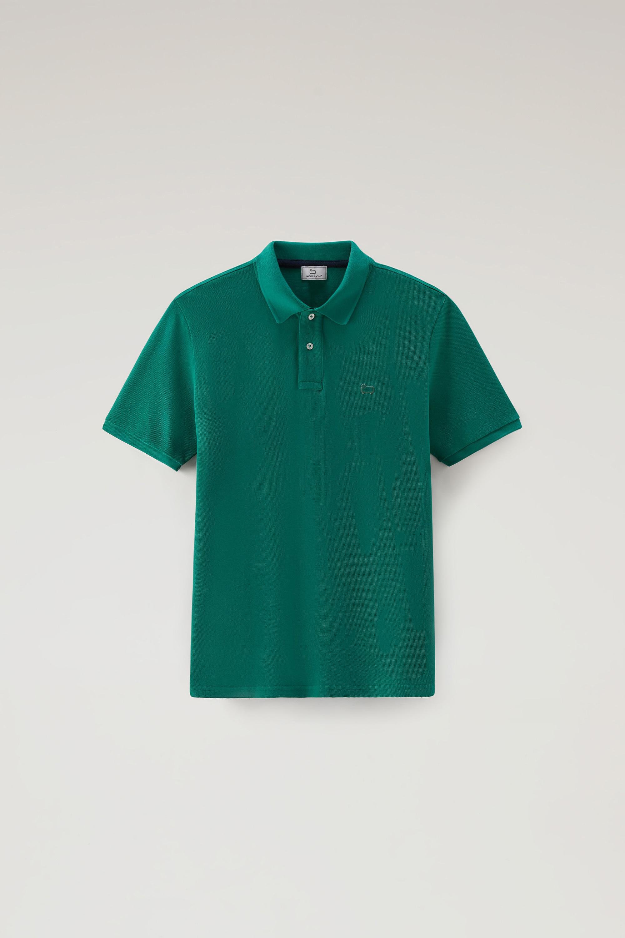 Polo Shirt in Pure Cotton Piquet Green photo 1 | Woolrich