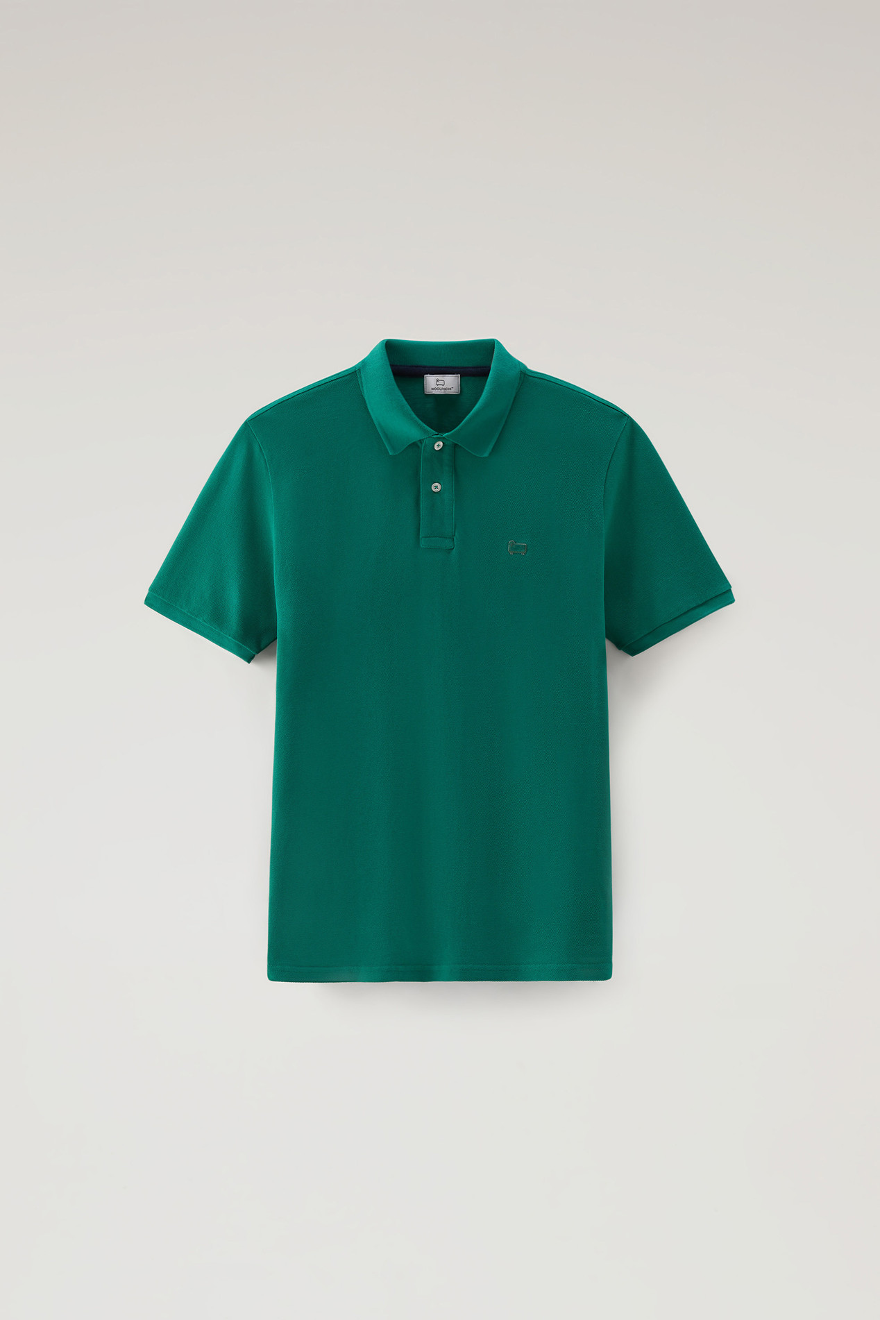 Polo Shirt in Pure Cotton Piquet Green photo 1 | Woolrich