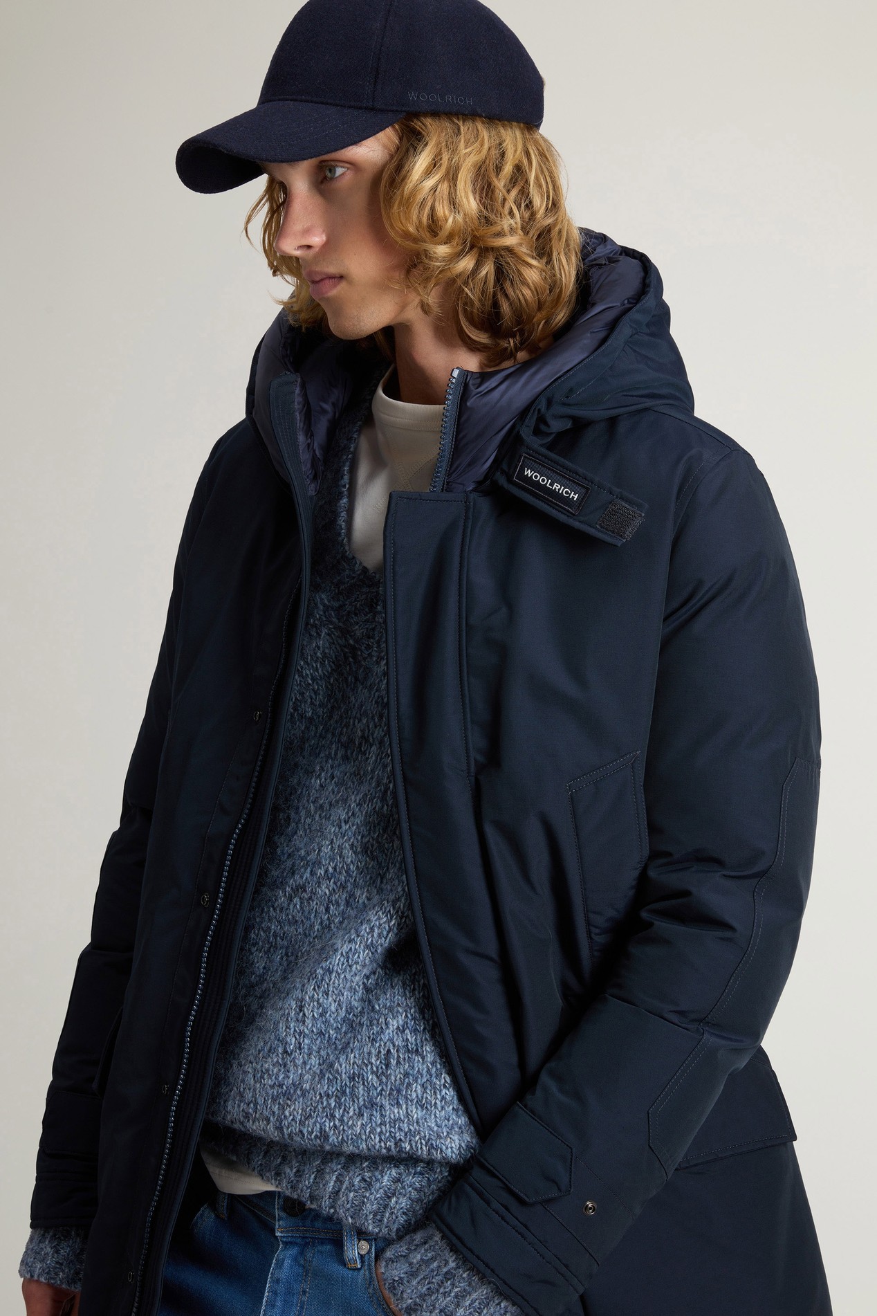 Polar Parka in Ramar Cloth with High Collar Blue photo 4 | Woolrich
