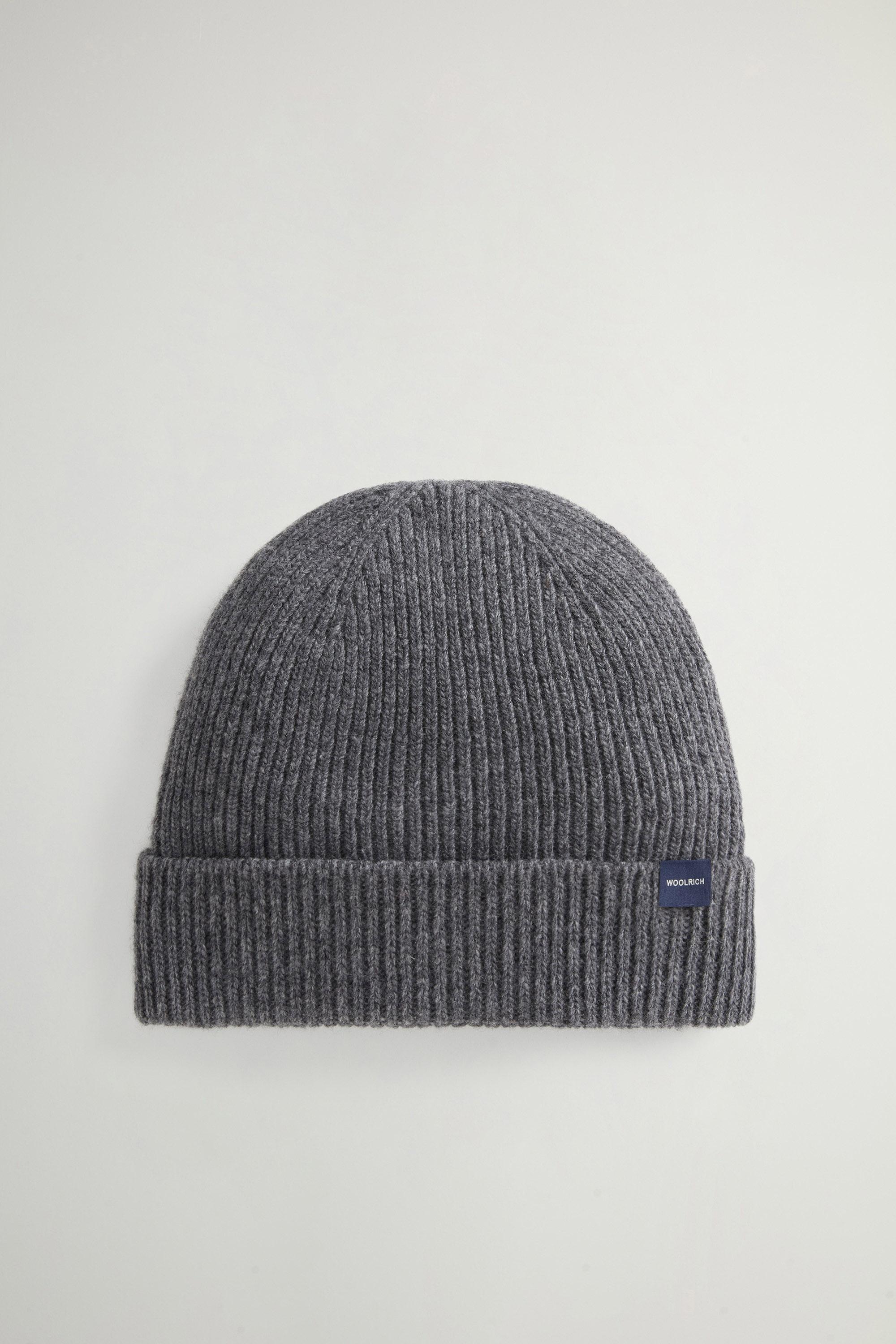 Ribbed Beanie in Virgin Wool and Cashmere Gray photo 1 | Woolrich