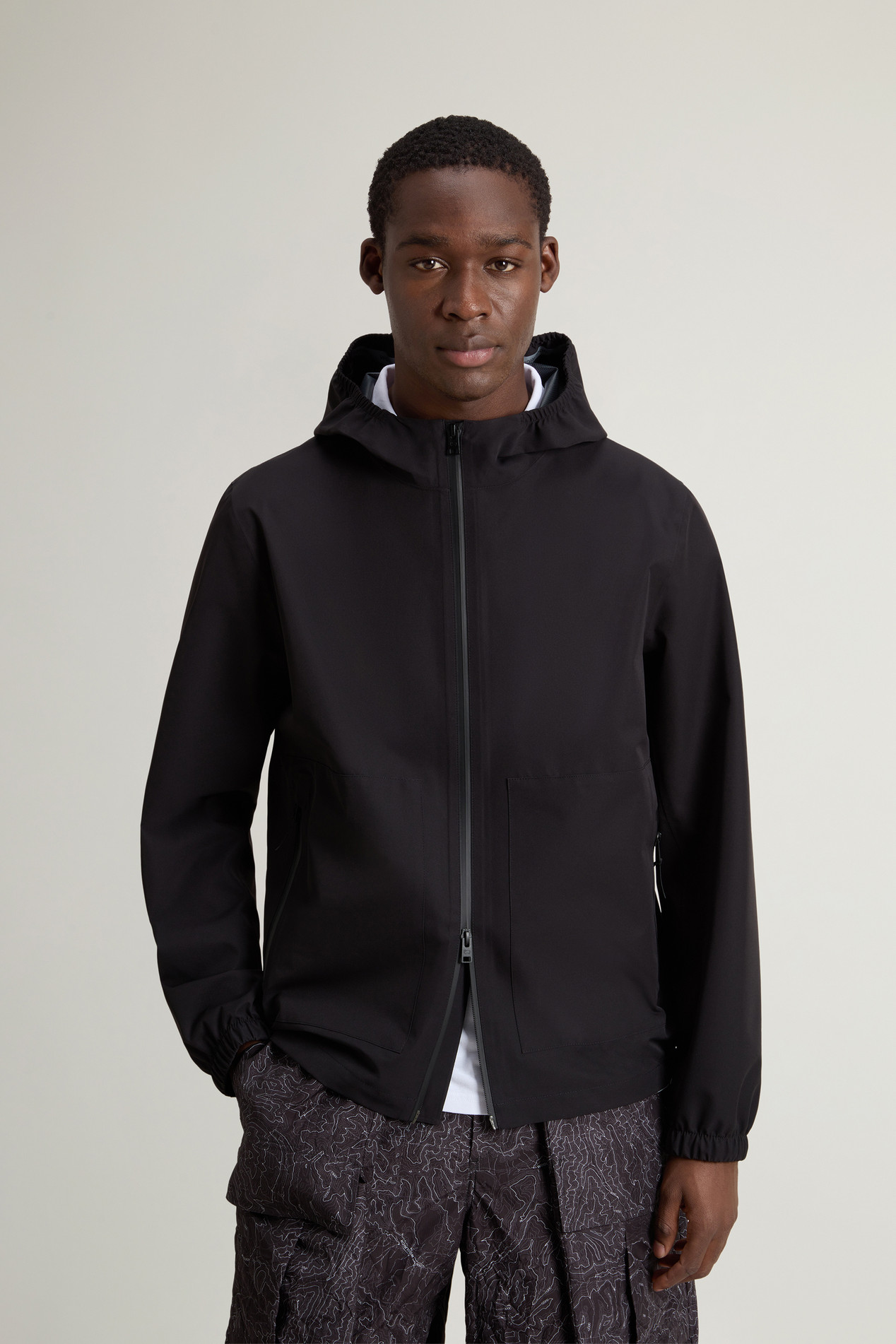 Waterproof Pacific Jacket in Two-Layered Fabric Black photo 1 | Woolrich