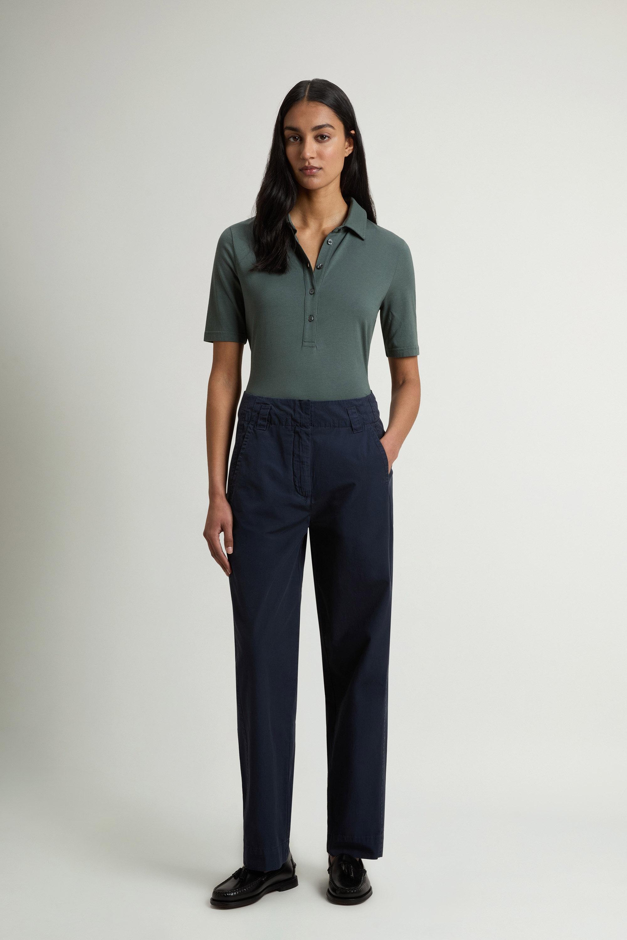 Garment-Dyed Carrot Pants in Pure Cotton Poplin Blue photo 1 | Woolrich