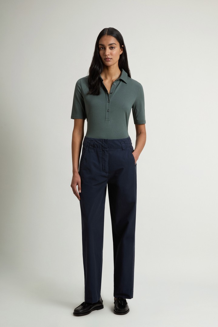 Garment-Dyed Carrot Pants in Pure Cotton Poplin Blue photo 1 | Woolrich