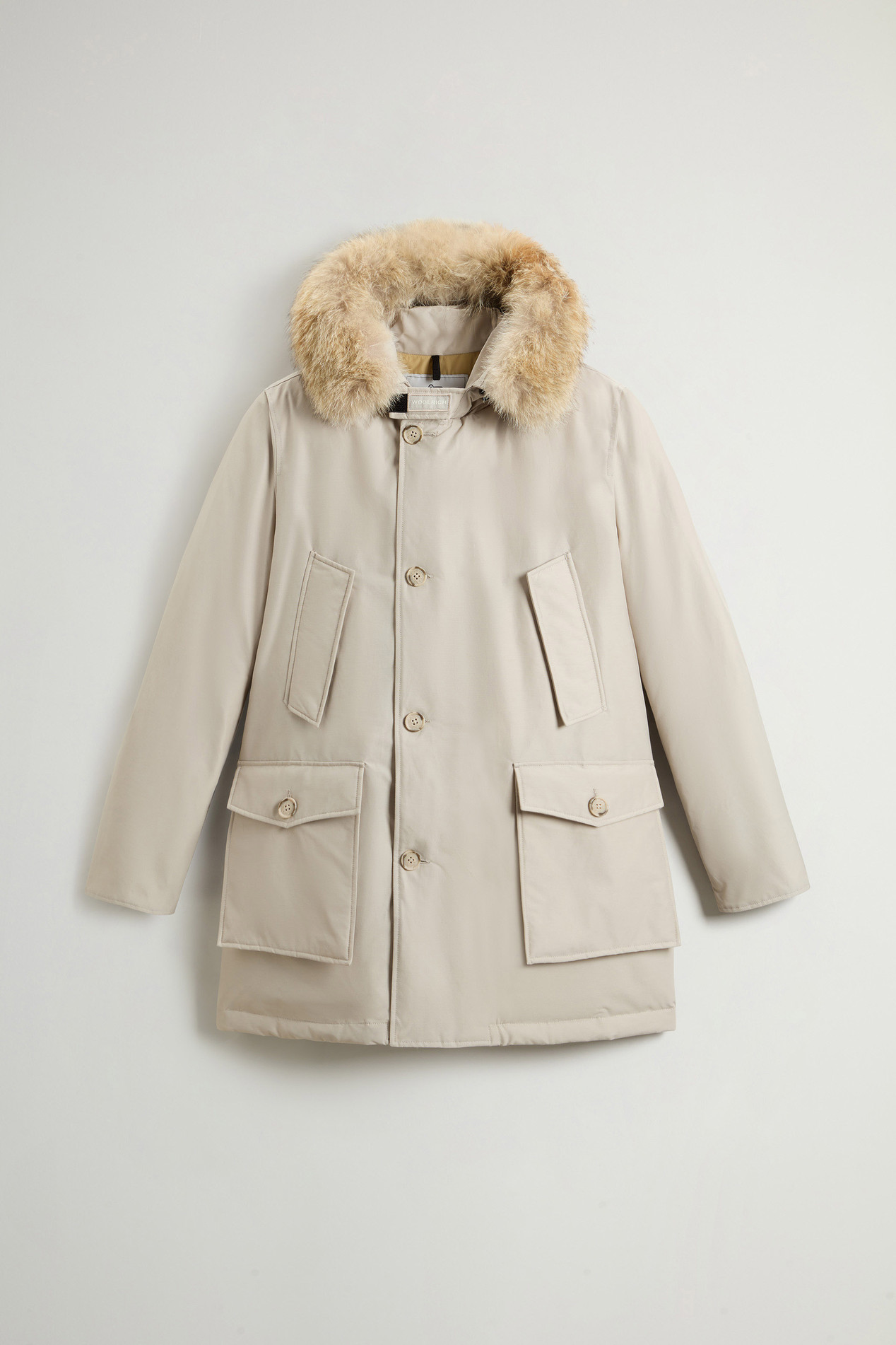 Arctic Parka in Ramar Cloth with Detachable Fur Trim Beige photo 5 | Woolrich