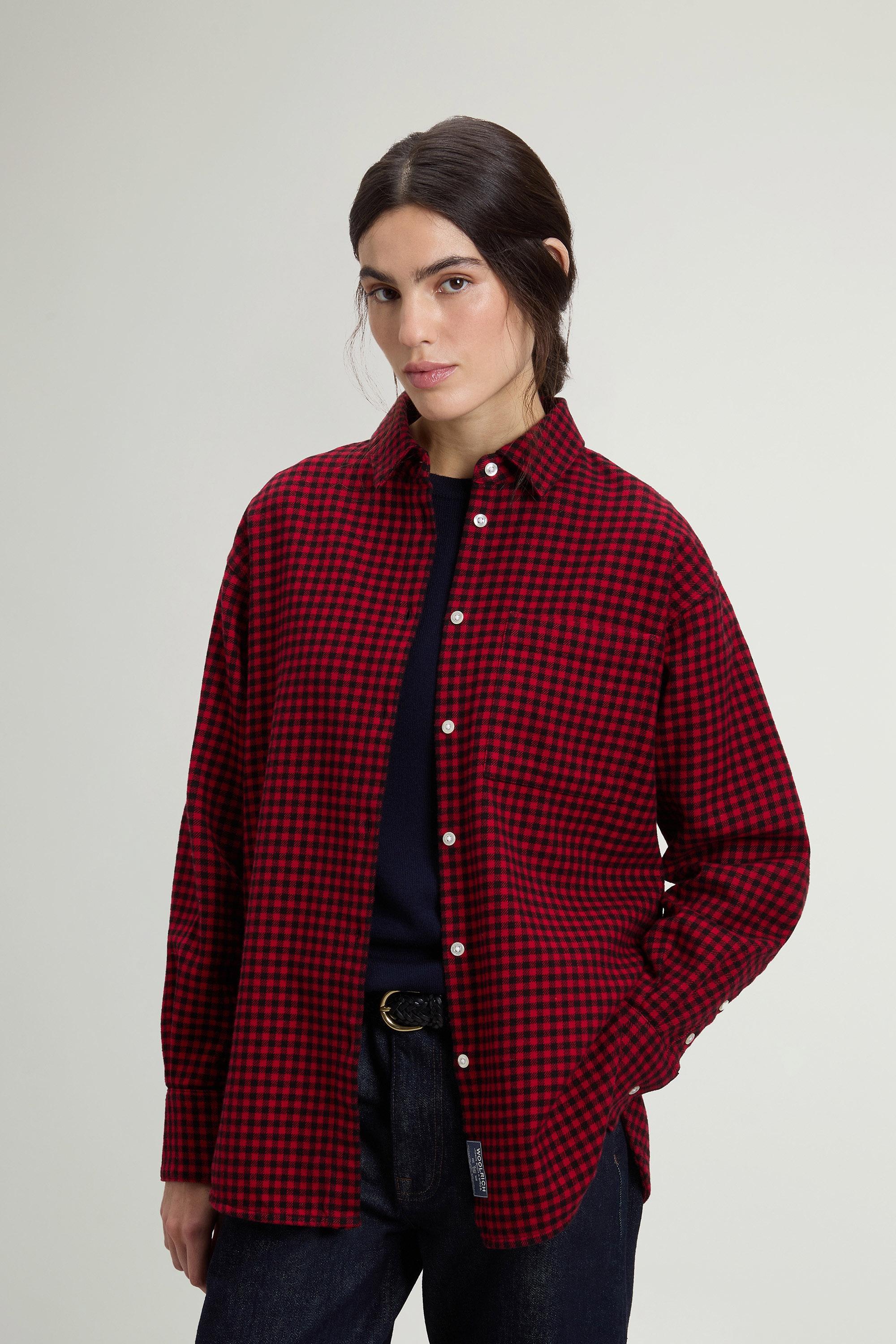 Pure Cotton Flannel Checked Shirt Red photo 1 | Woolrich