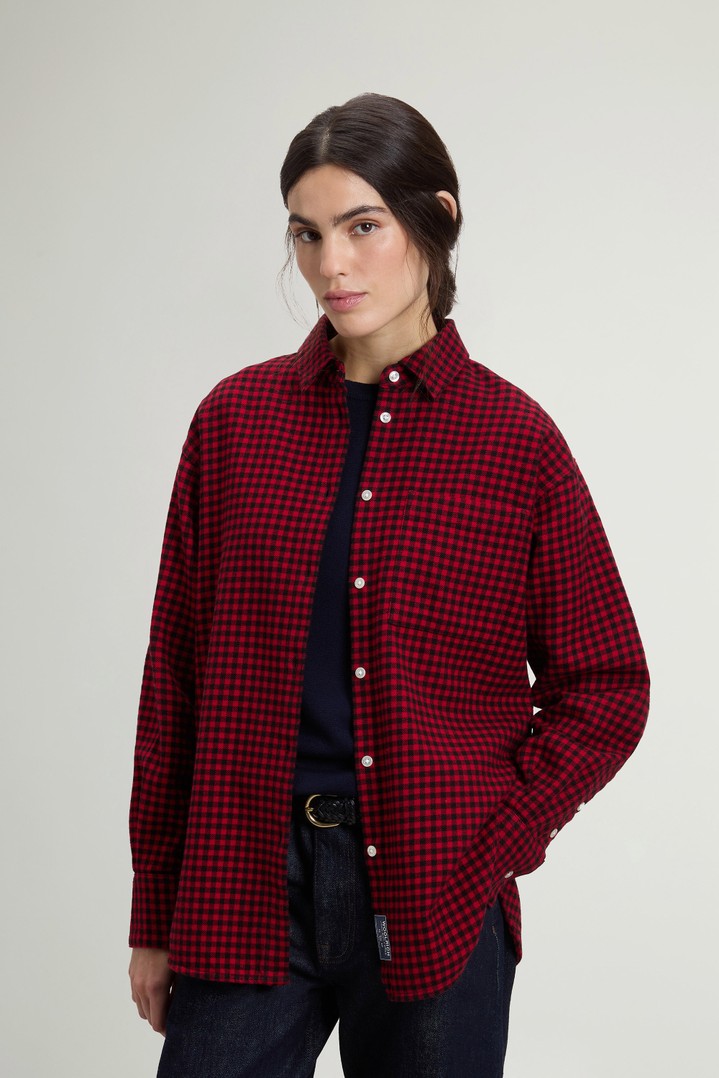 Pure Cotton Flannel Checked Shirt Red photo 1 | Woolrich