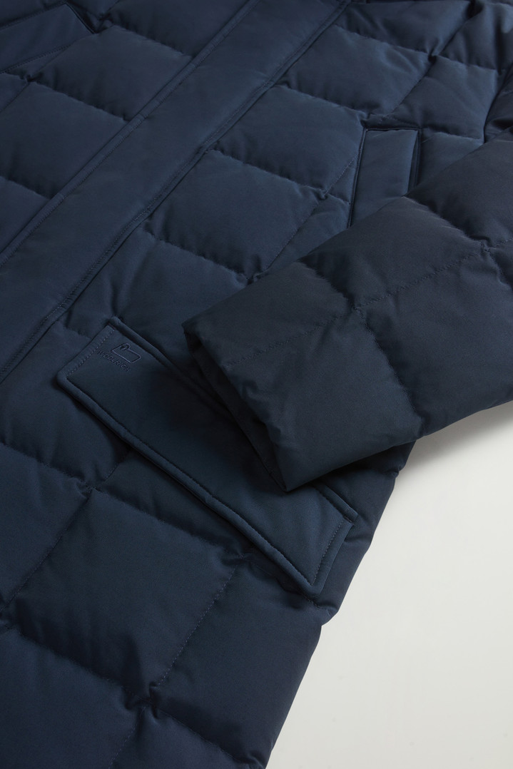 Blizzard Parka in Ramar Cloth with Square Quilting Blue photo 3 | Woolrich